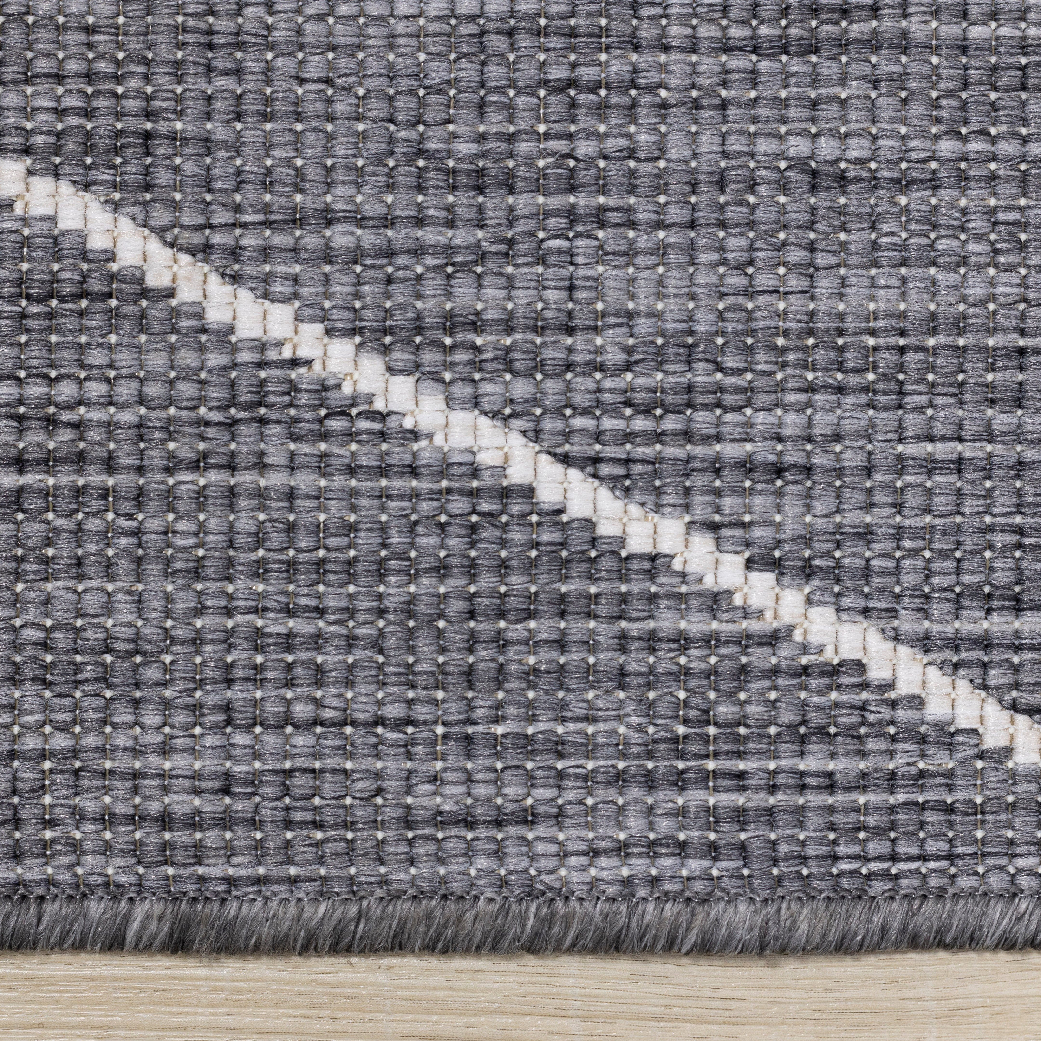 Bristol Reversible Grey Cream Geometric Rug