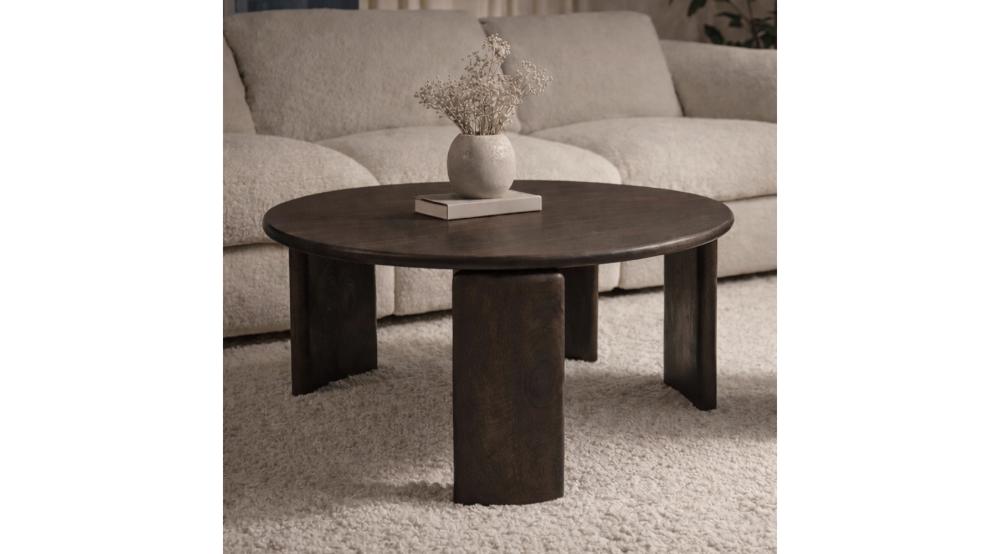 Cabot Round Coffee Table in Mocha
