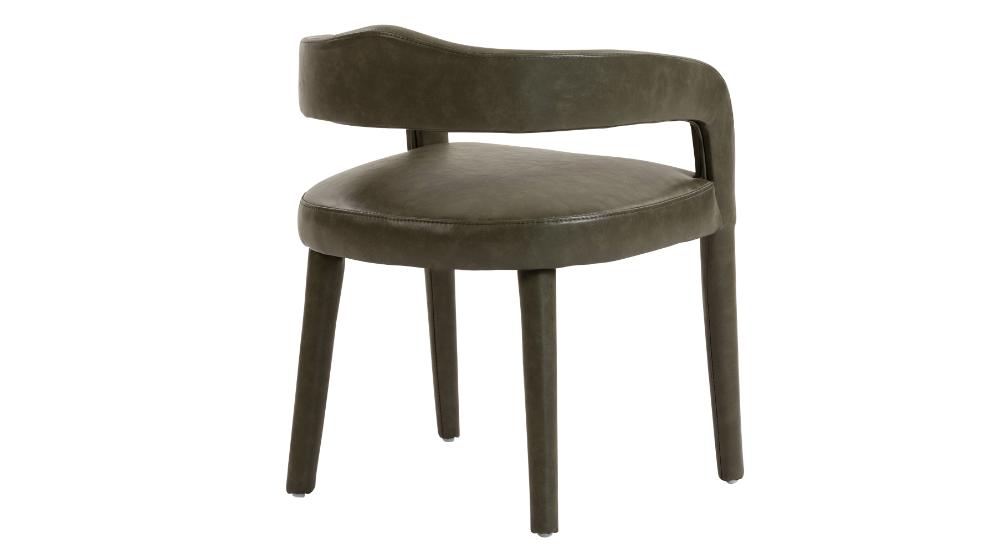 Advik and Caden 7pc Dining Set - Walnut Table and Moss Chairs
