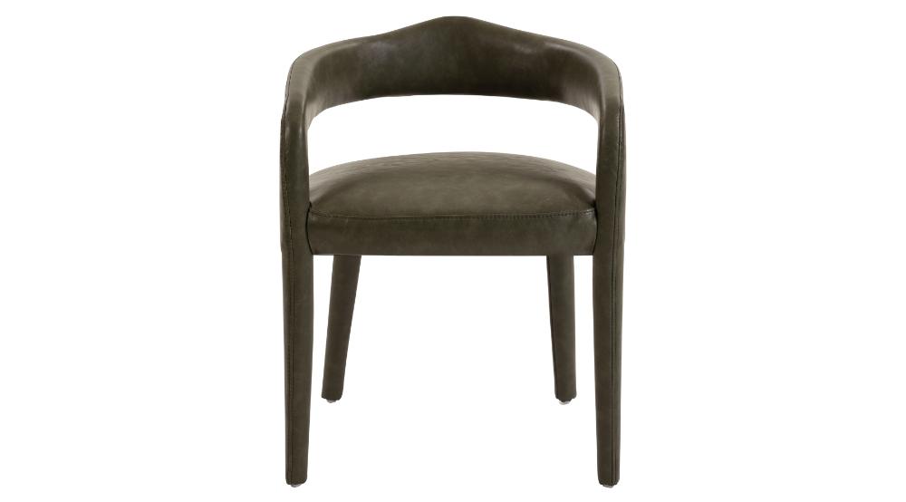 Advik and Caden 7pc Dining Set - Walnut Table and Moss Chairs