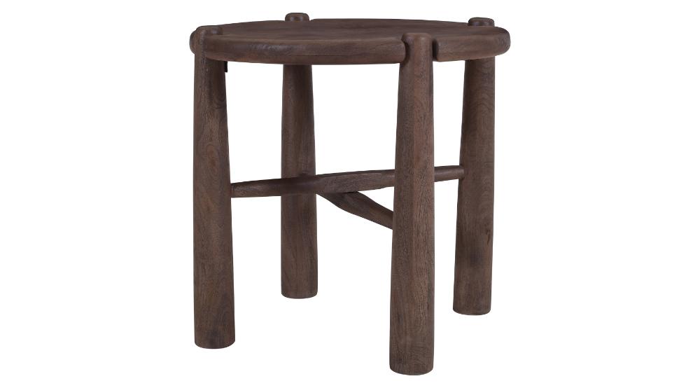 Carlyn Round Accent Table in Dark Walnut