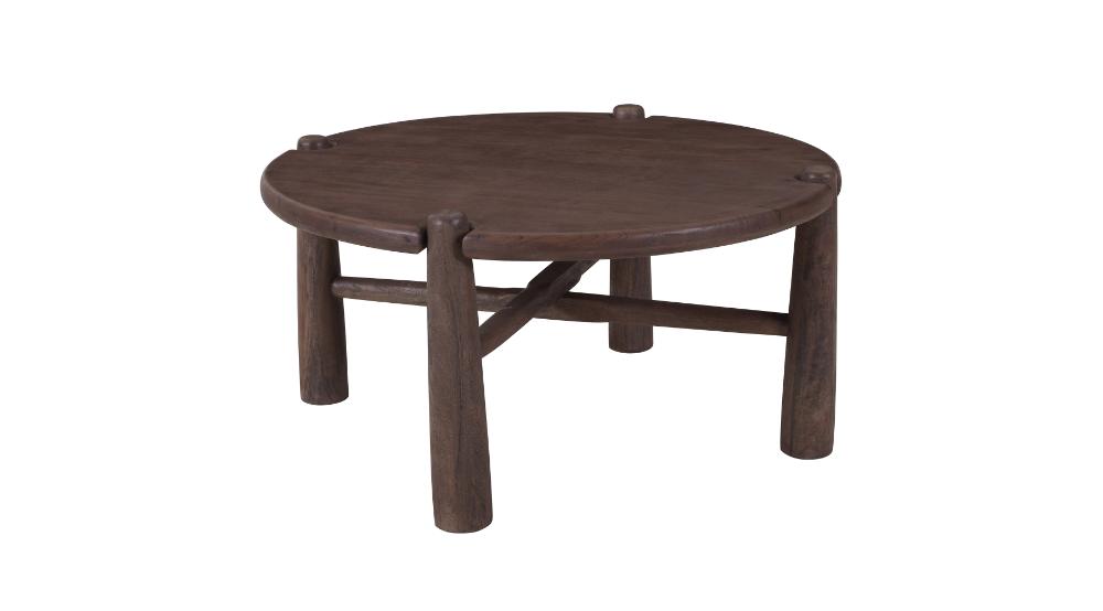 Carlyn Round Coffee Table in Dark Walnut
