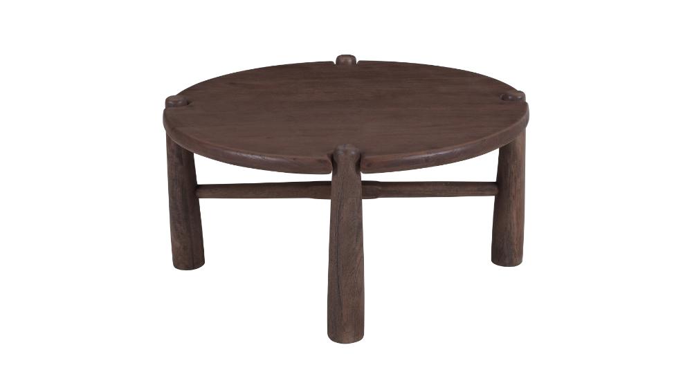 Carlyn Round Coffee Table in Dark Walnut