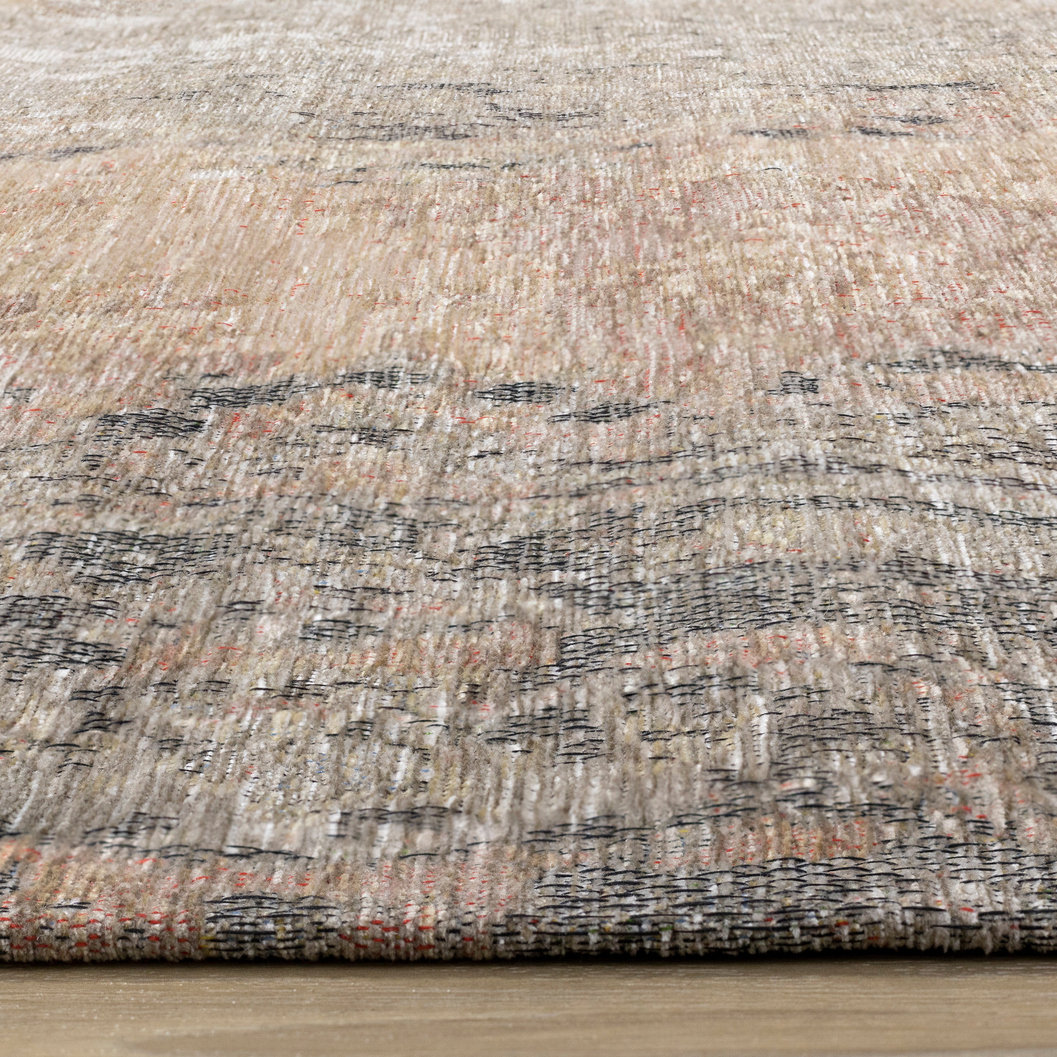 Cathedral Salmon Grey Traditional Border Rug