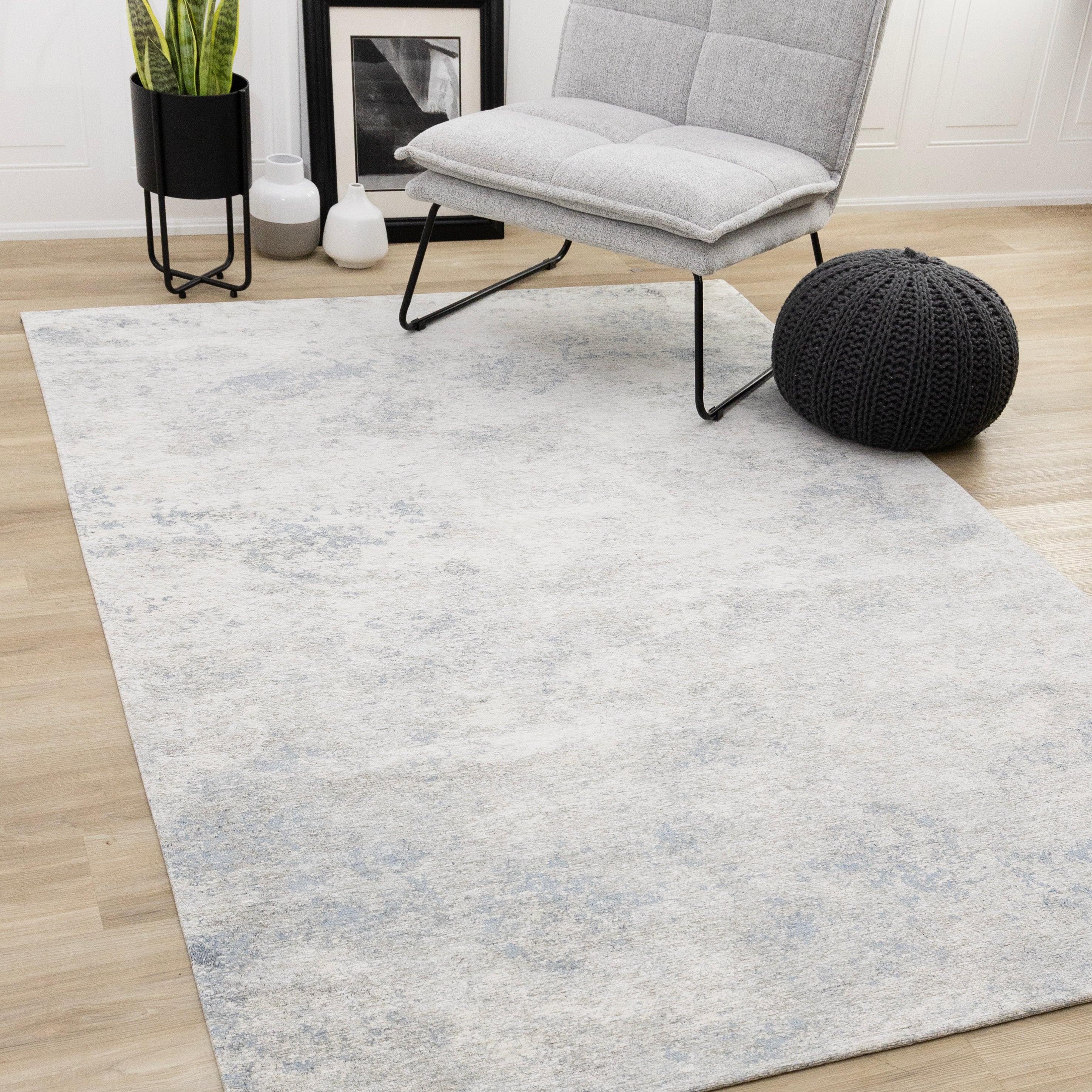 Cathedral Cream Blue Grey Marble Rug