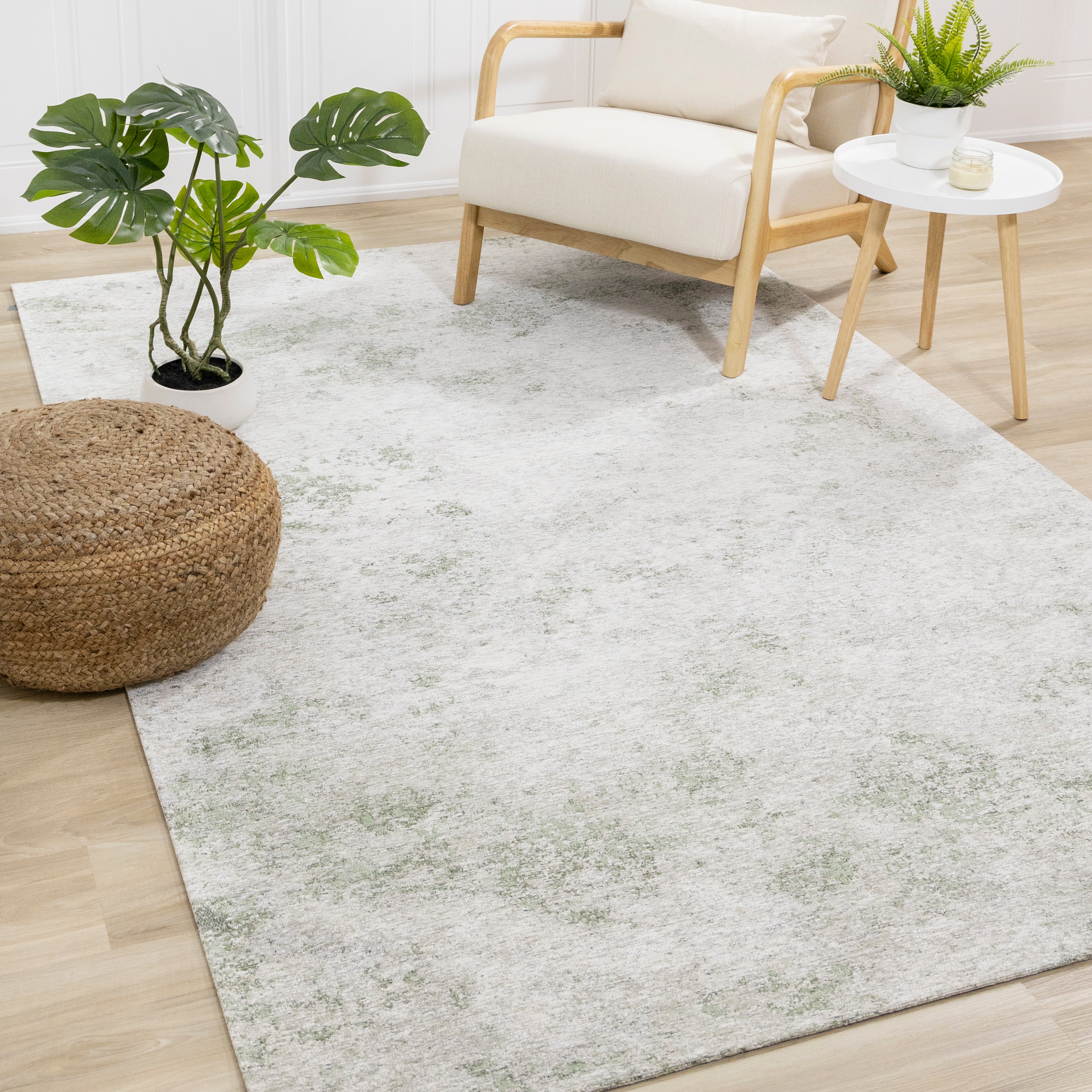 Cathedral Green Grey Cream Marble Rug