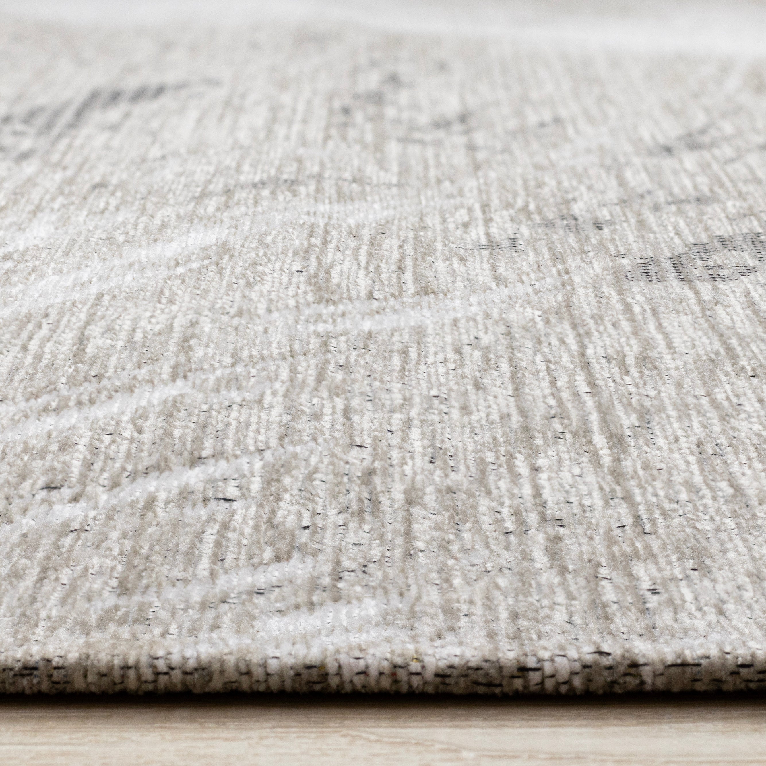 Cathedral White Taupe Beige Brush Strokes Rug