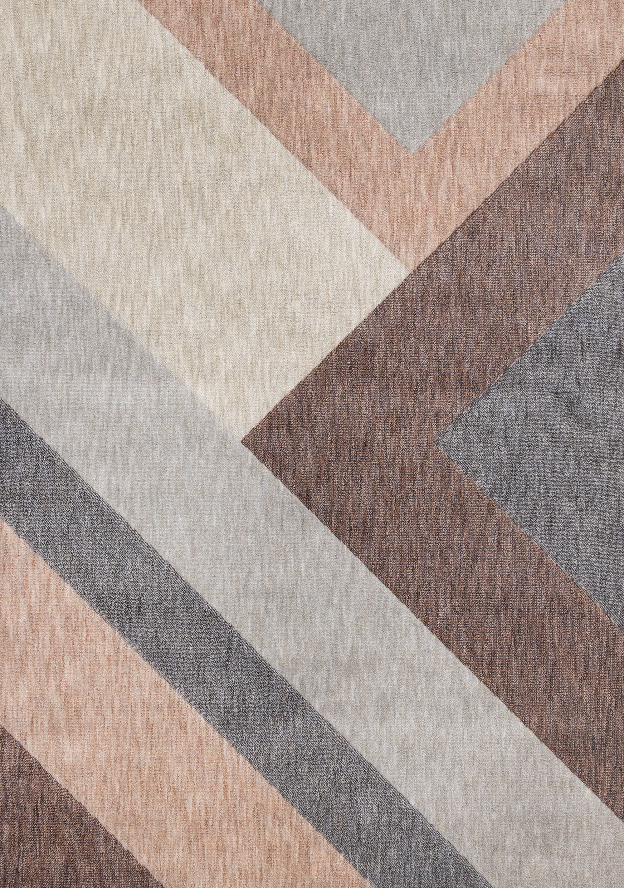 Cora Pink Taupe Geometric Design Rug