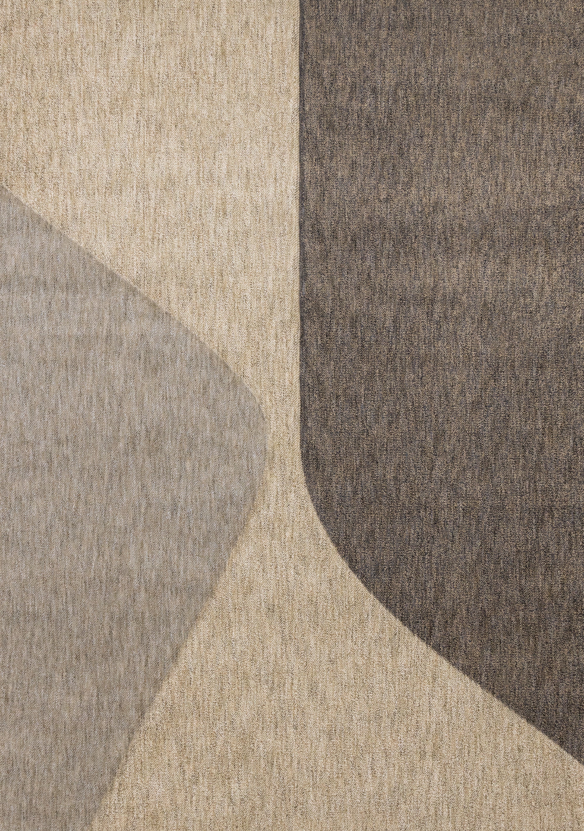 Cora Taupe Beige Grey Curvy Design Rug