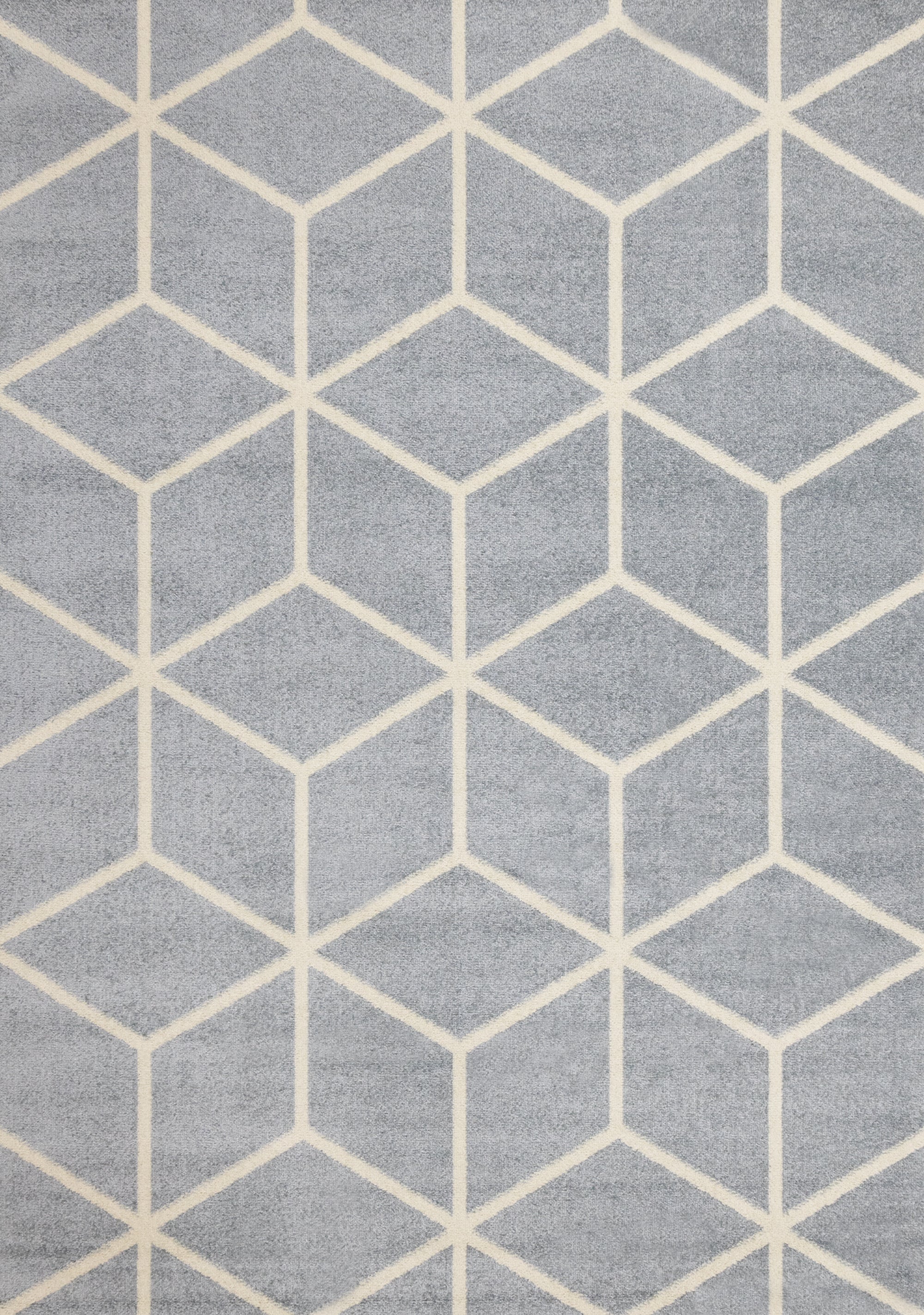 Eclipse Blue Cream Modern Lattice Design Rug