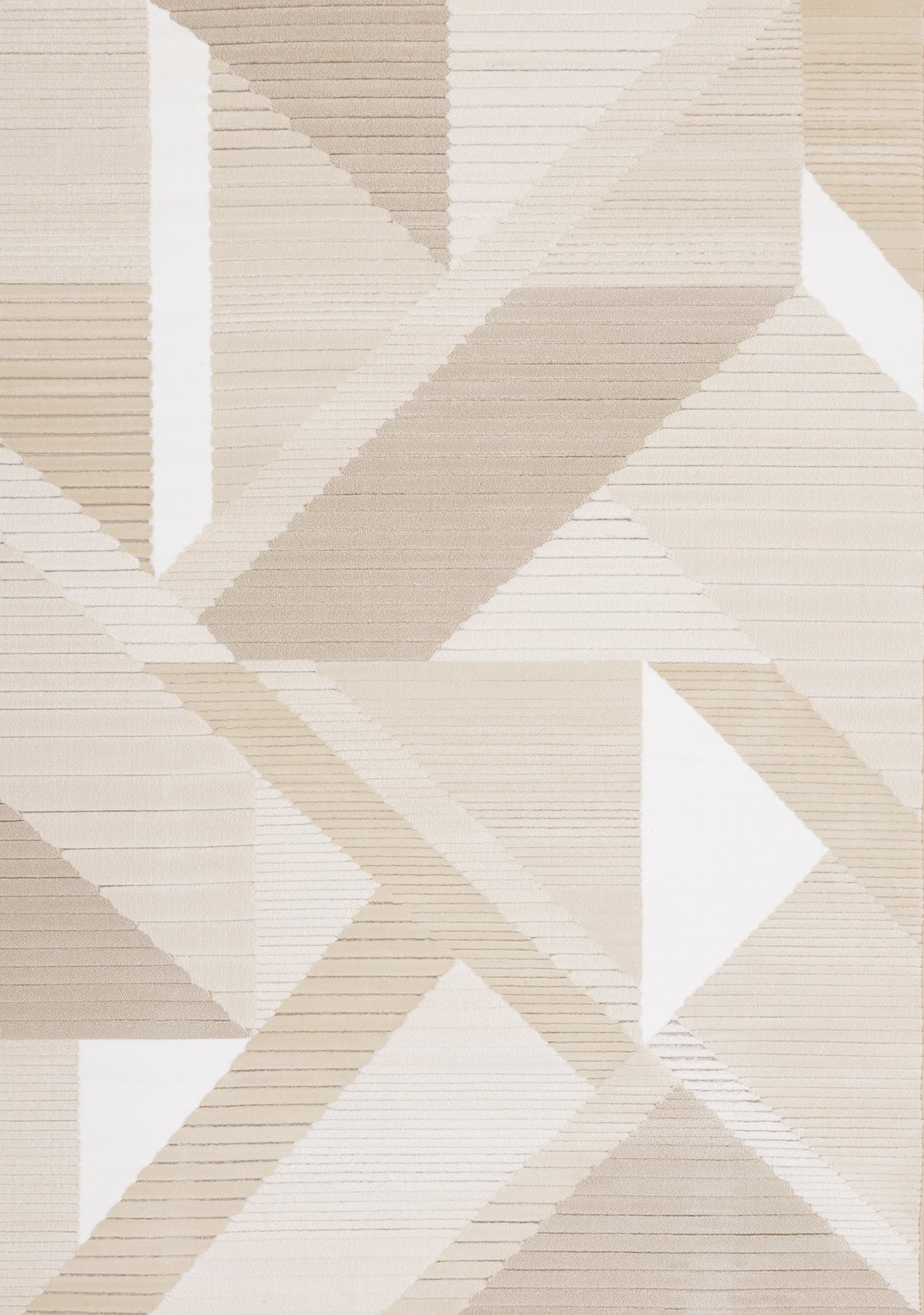 Ella Beige Cream Elegant Contemporary Geometric Pattern Rug