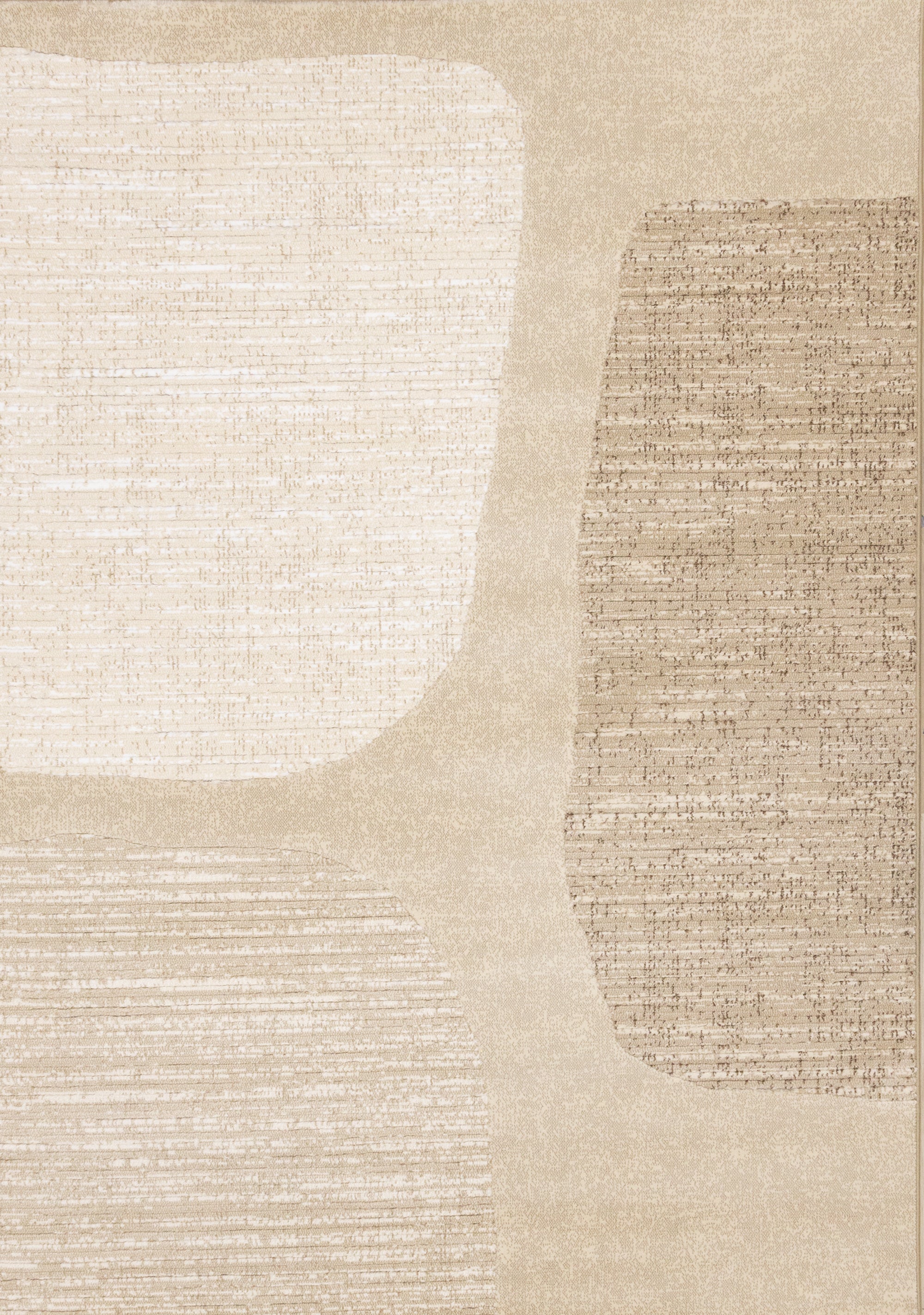 Ella Beige White Cream Distressed Stepping Stone Design Rug