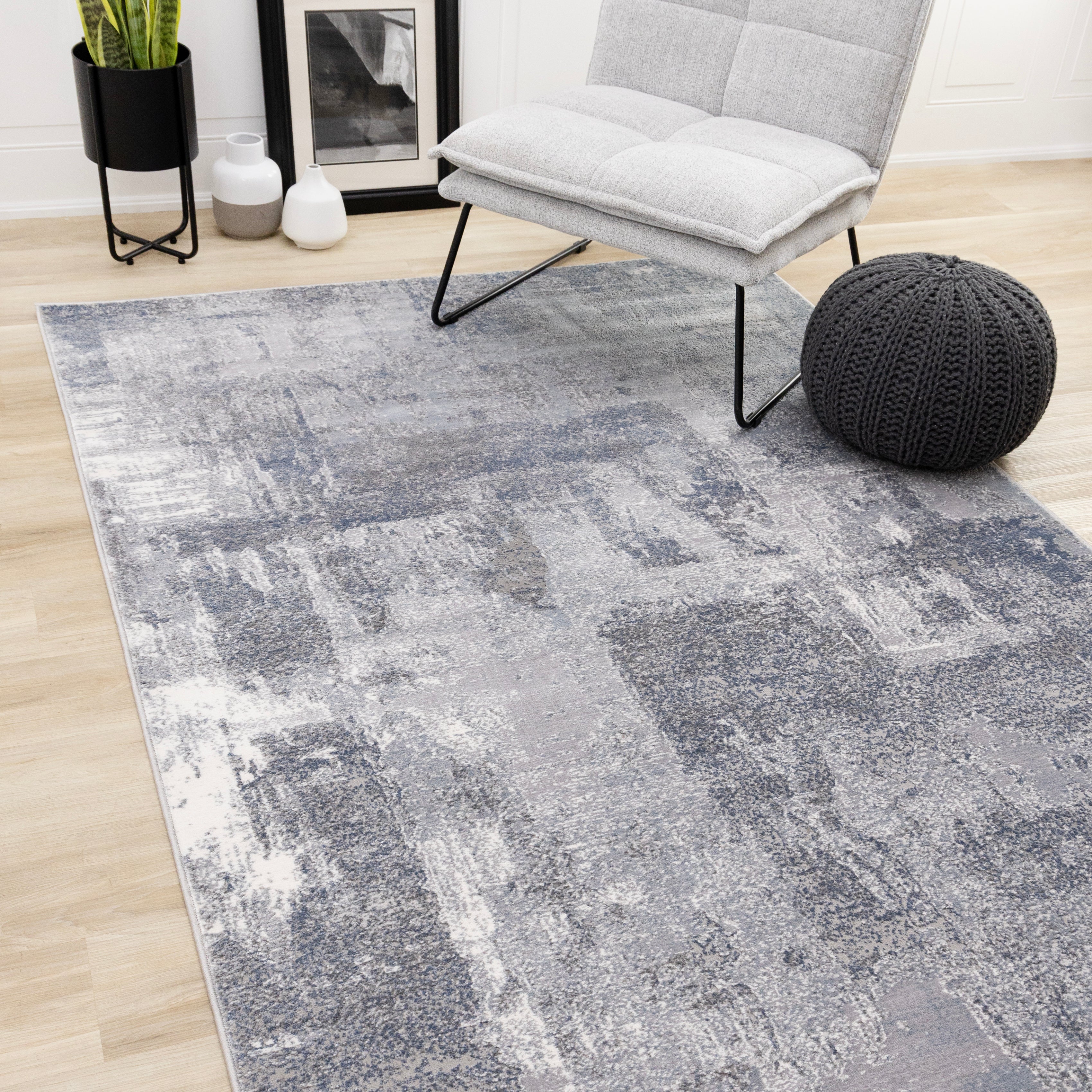 Emory Grey White Distressed Rug