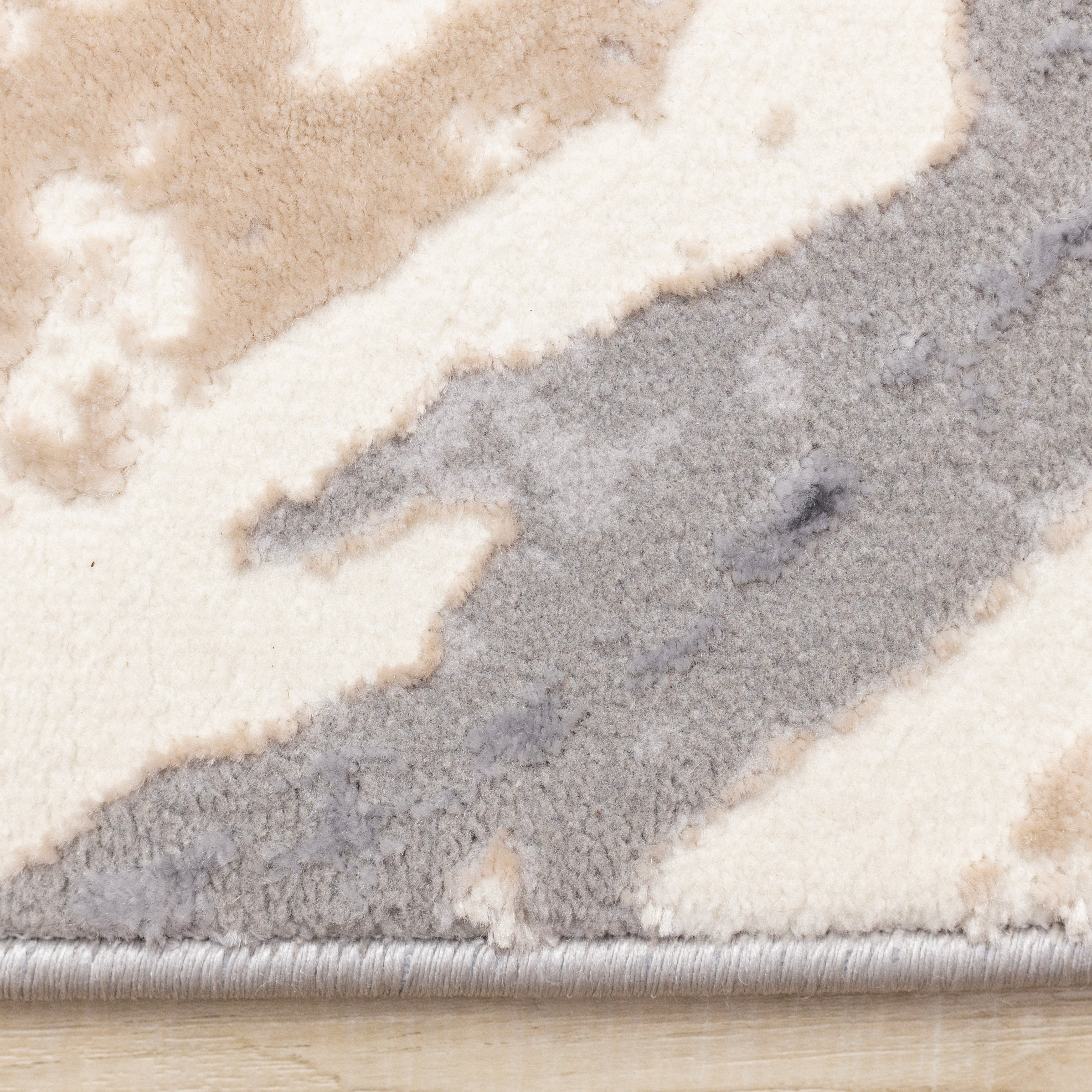 Emory Taupe Grey Beige White Mineral Layered Rug