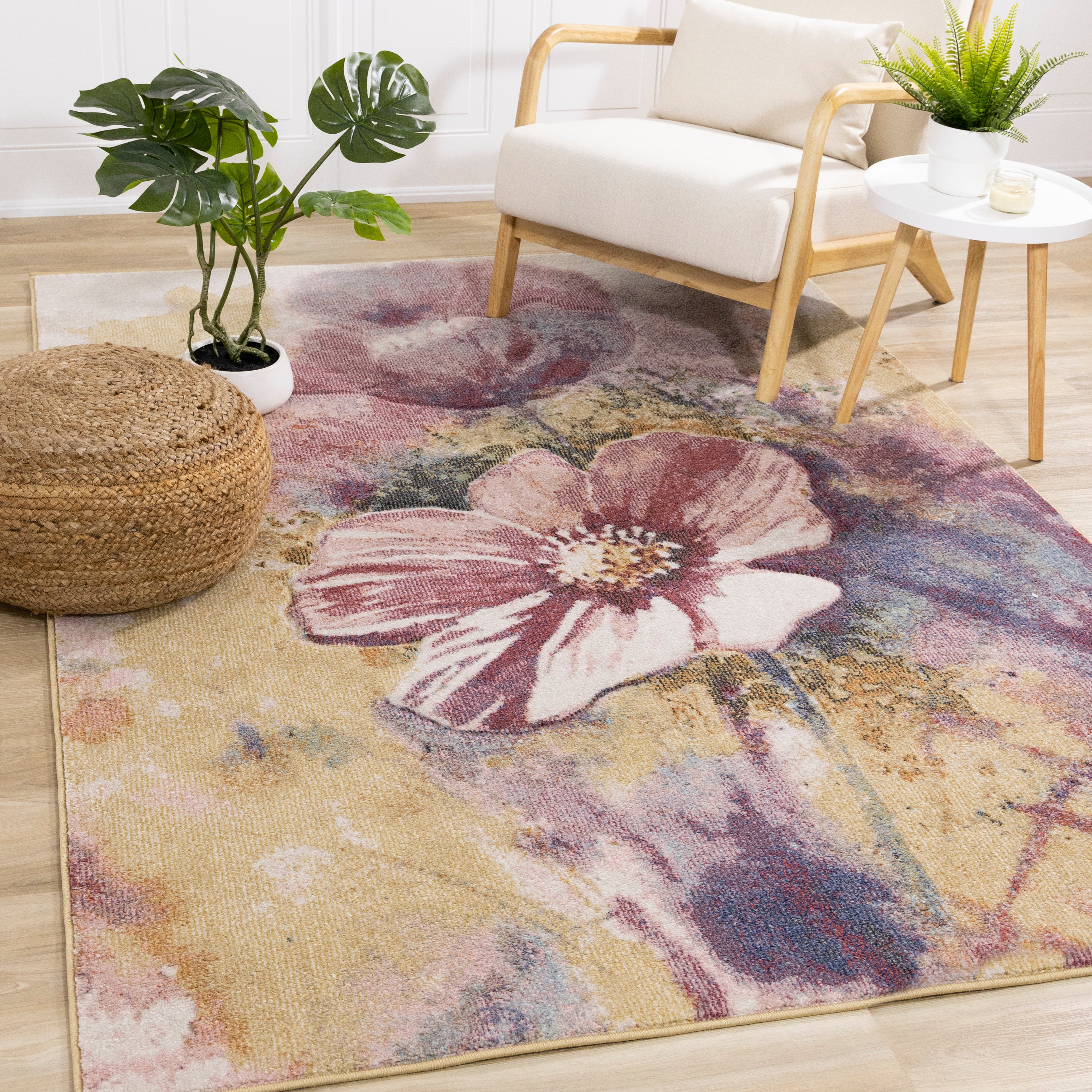 Folio Pink Yellow Blue Poppy Rug