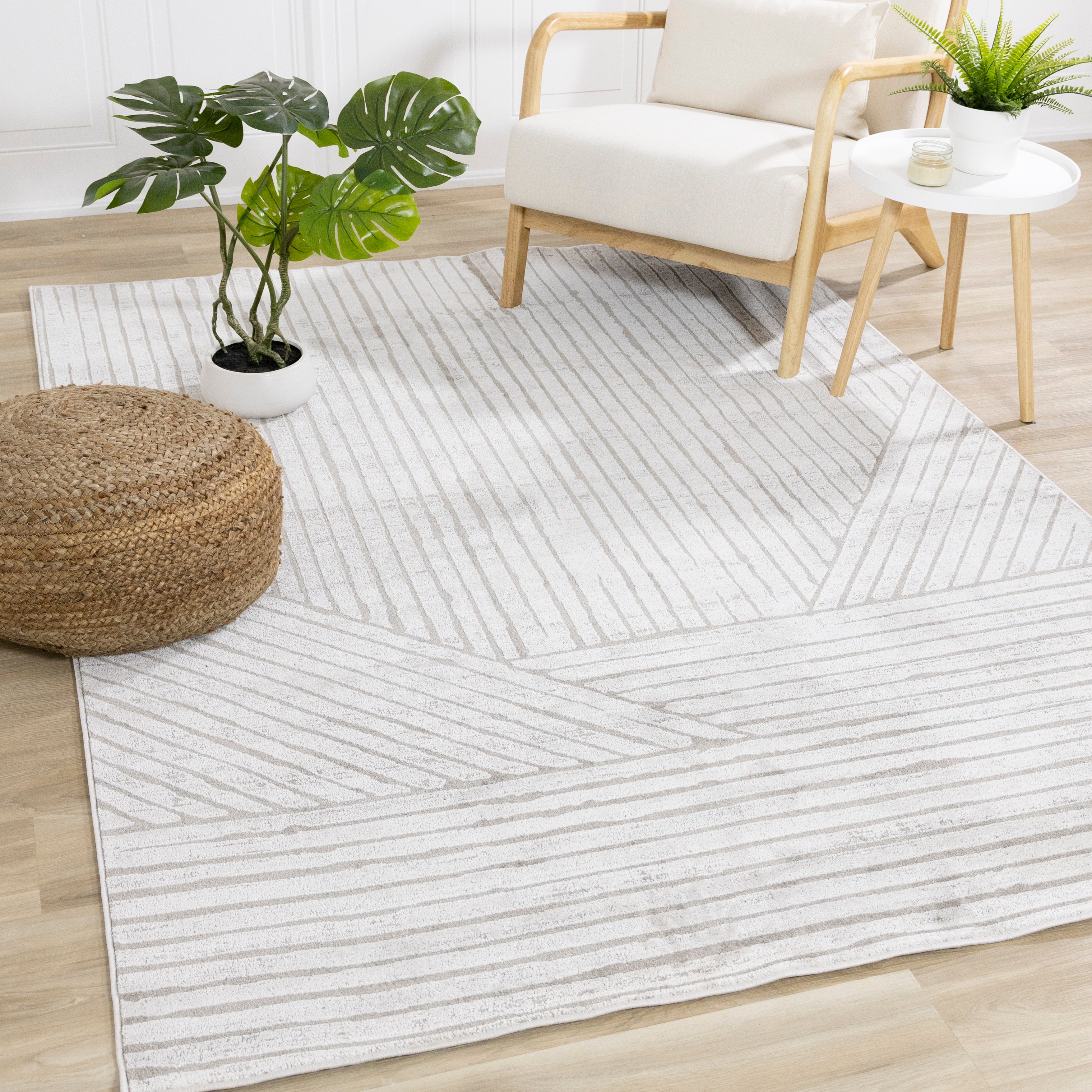 Hayden Grey Modern Lines Rug