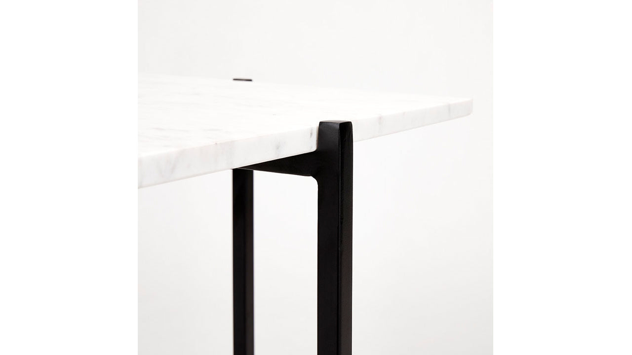 Ida White Marble Top End Table