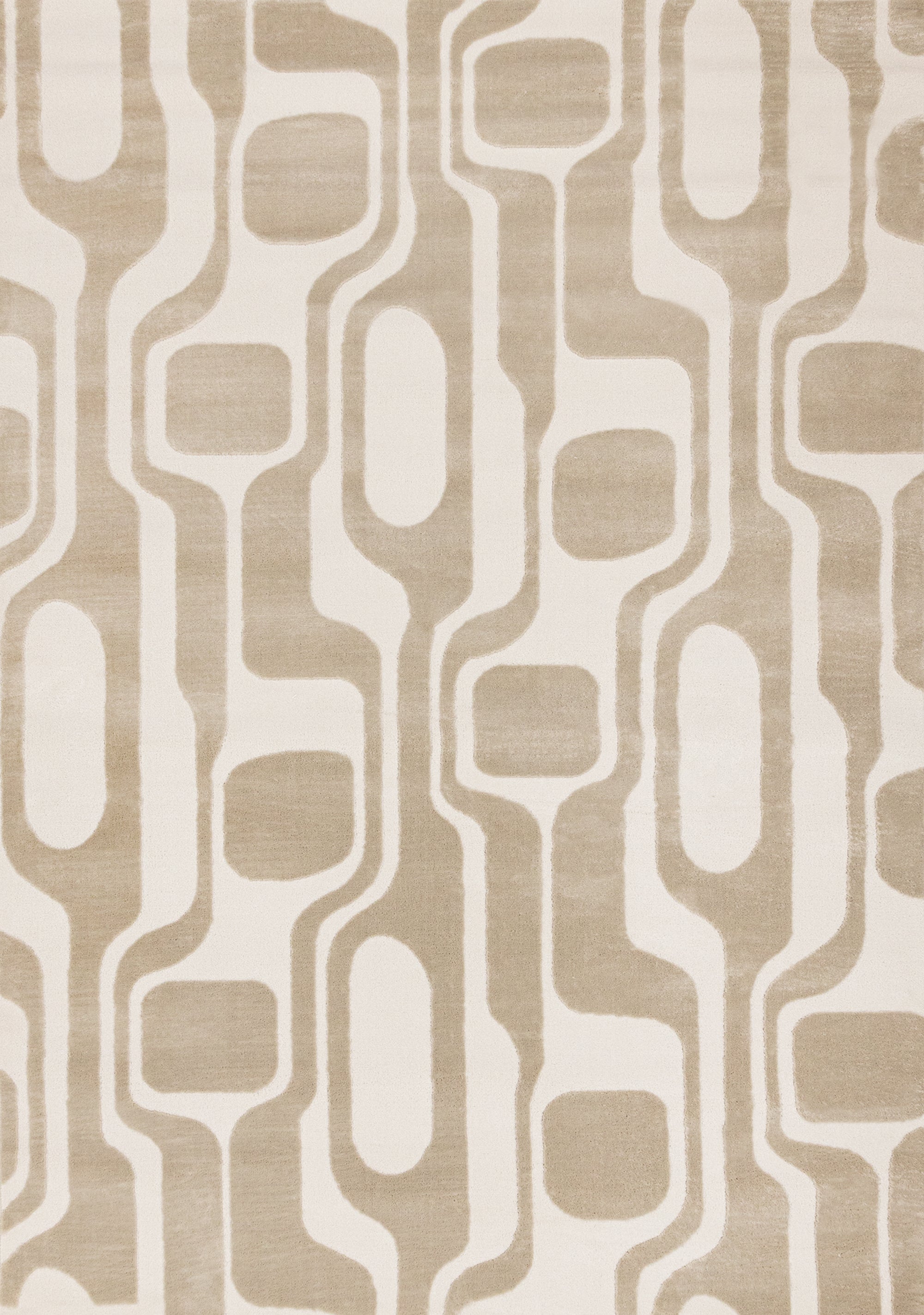 Leo Beige Cream Mid-Century Modern Design Rug