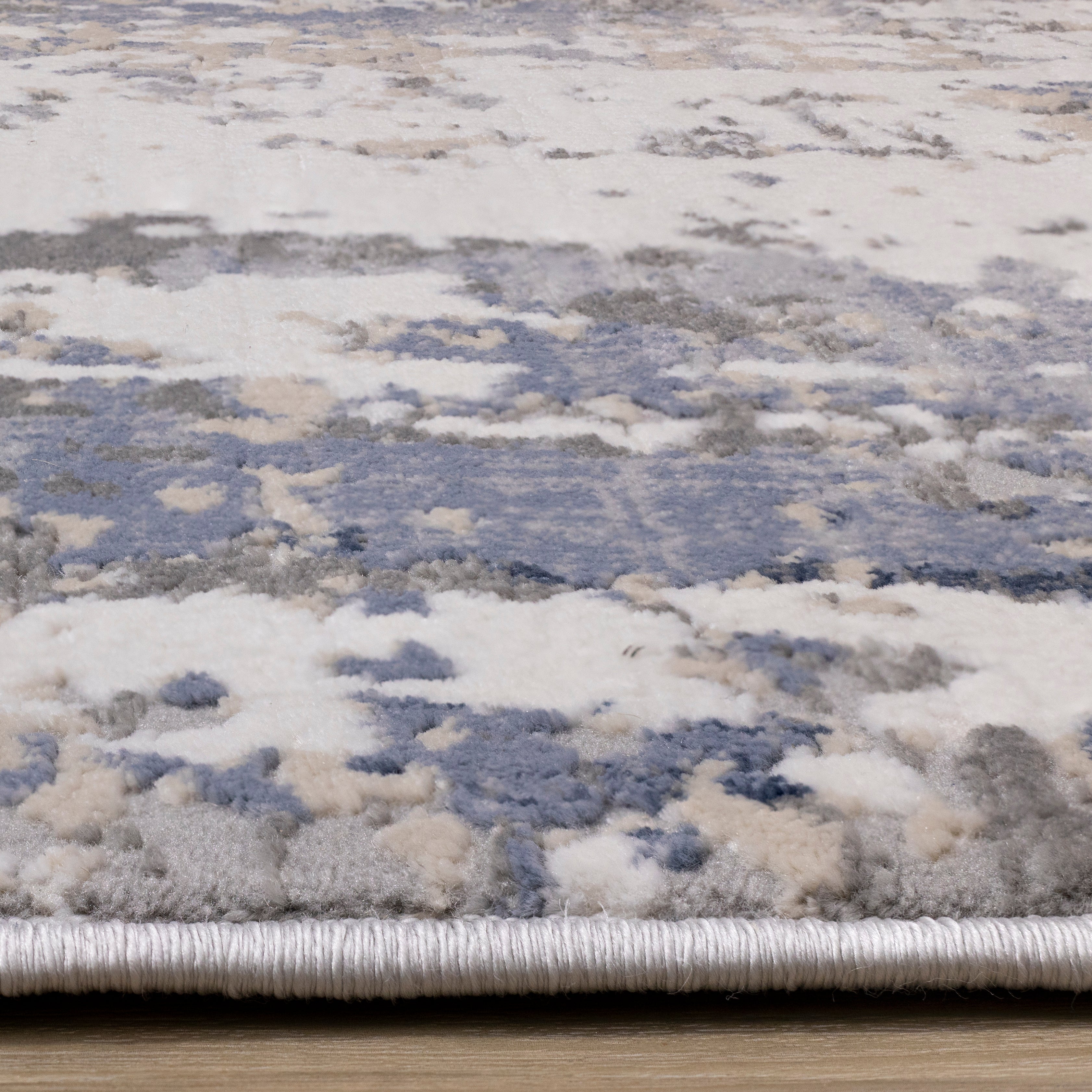 Luca Blue Beige Distressed Rug