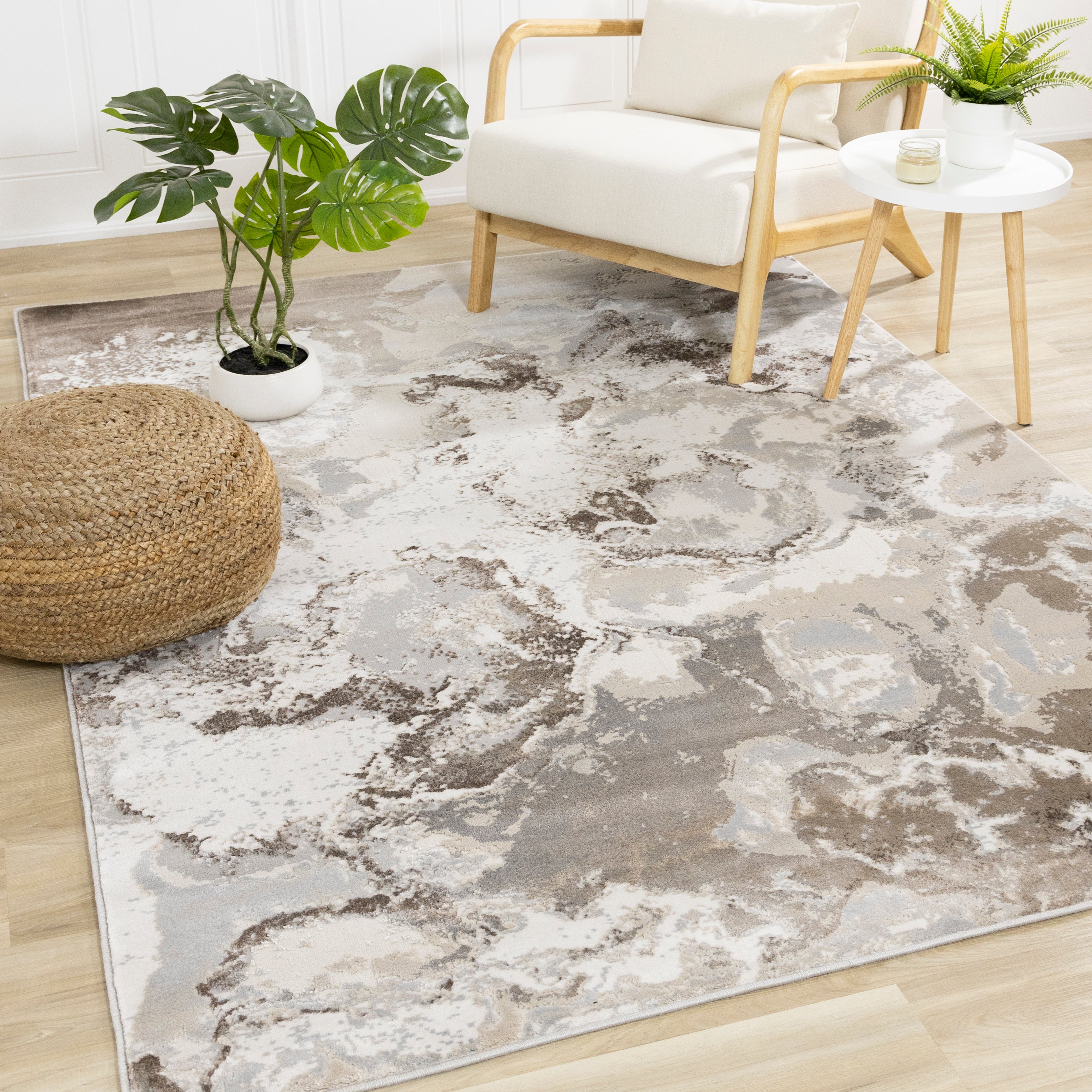 Luca Taupe Organic Swirl Rug