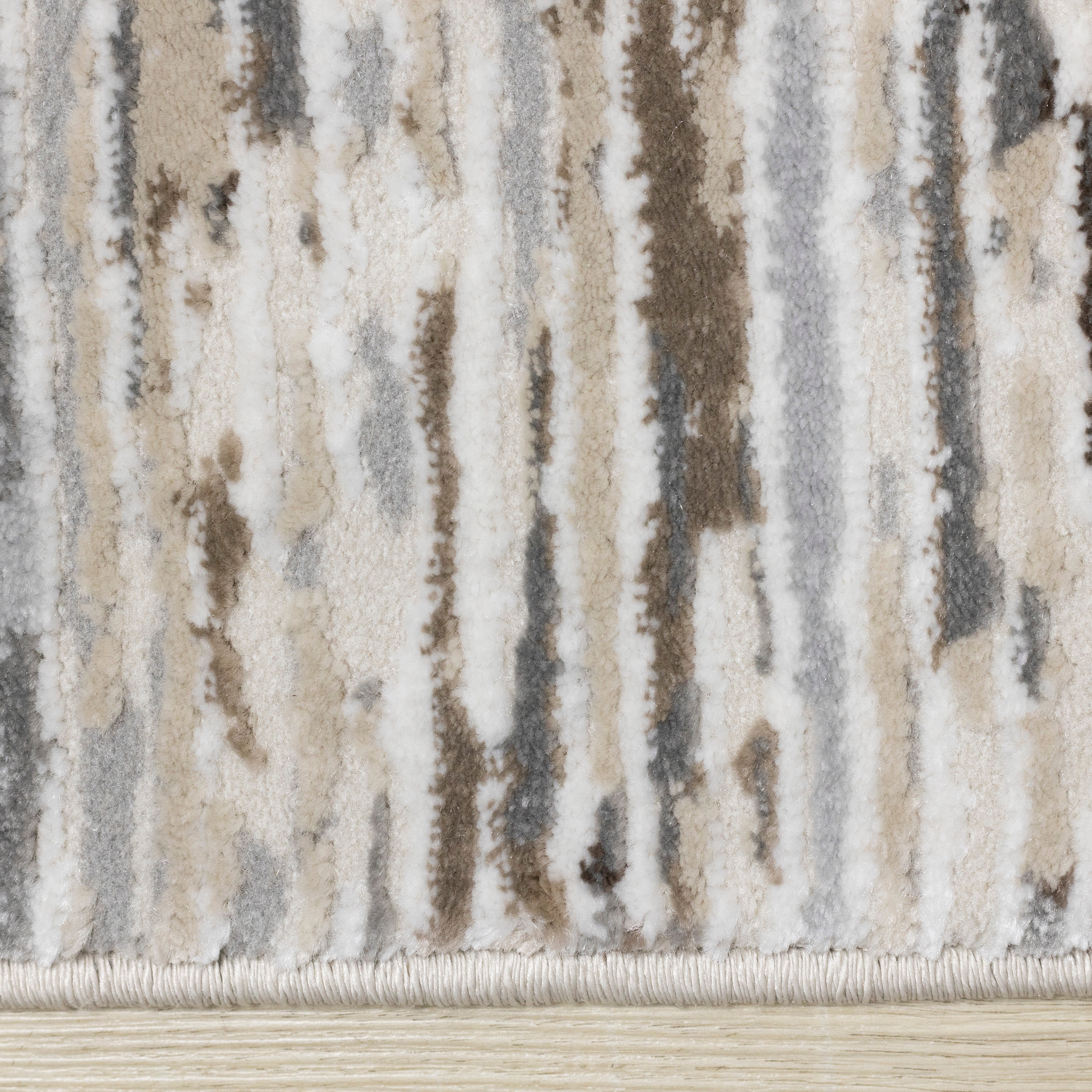 Luca Beige Grey Organic Lines Rug