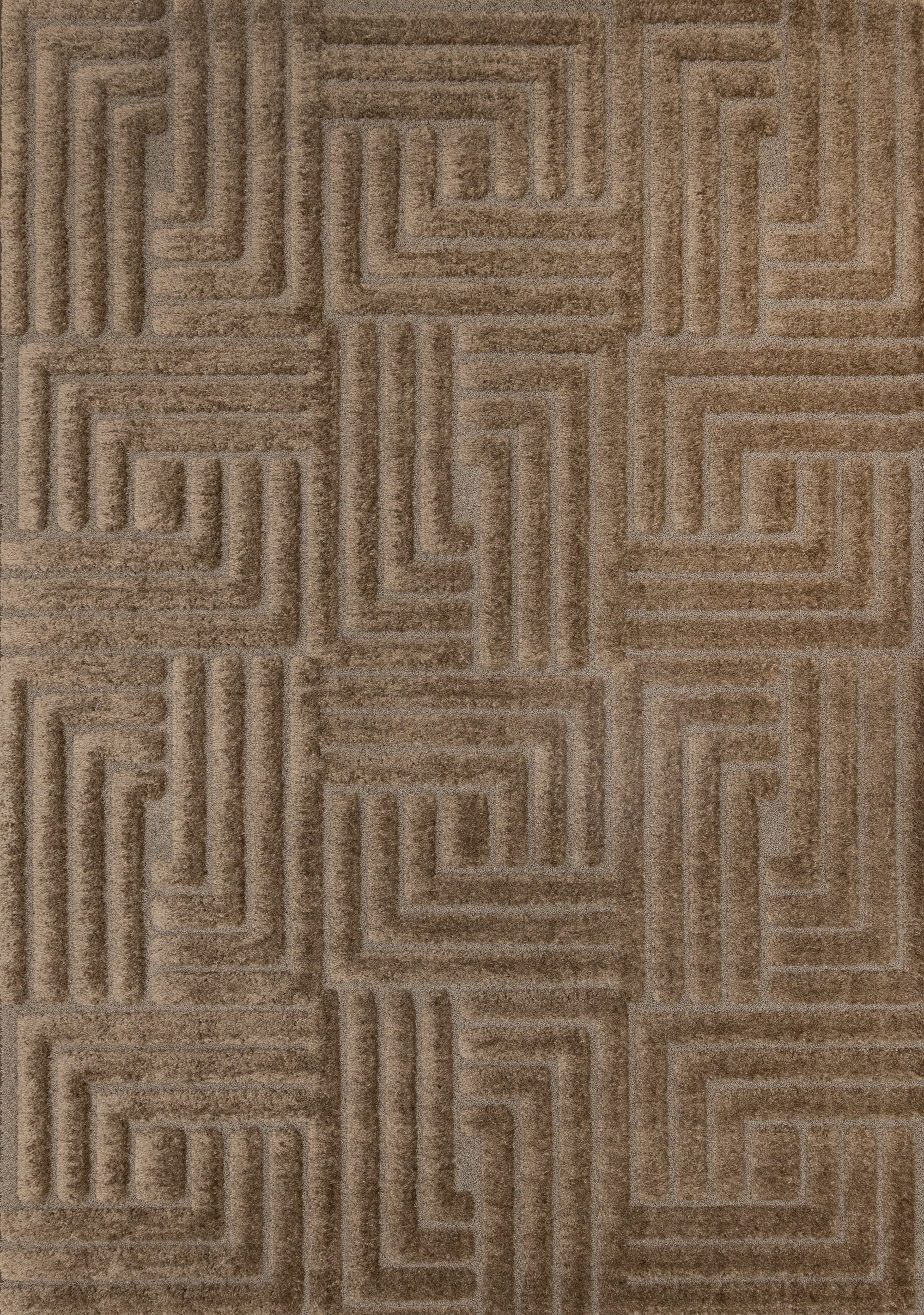 Luxe Brown Maze Design Rug