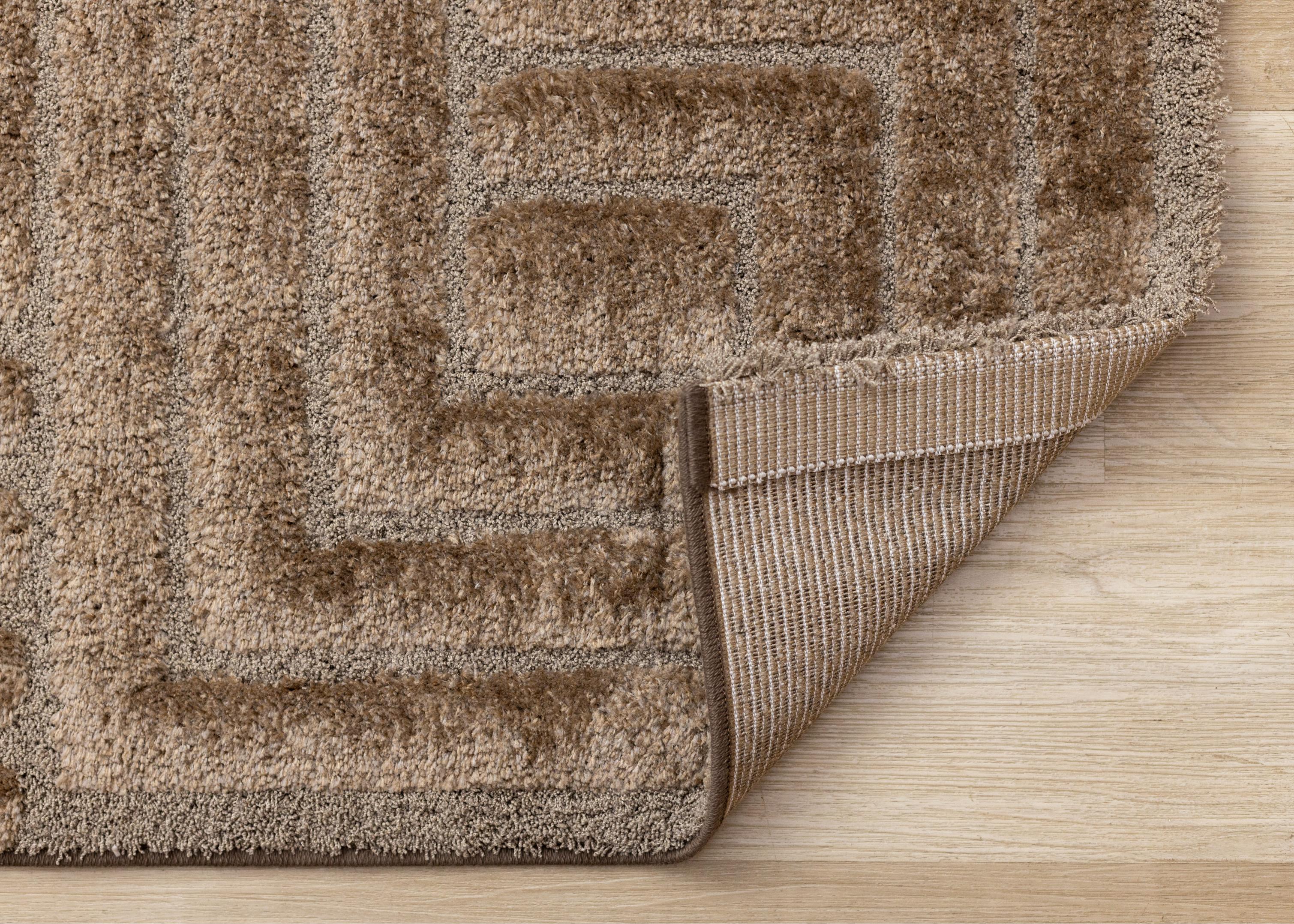 Luxe Brown Maze Design Rug