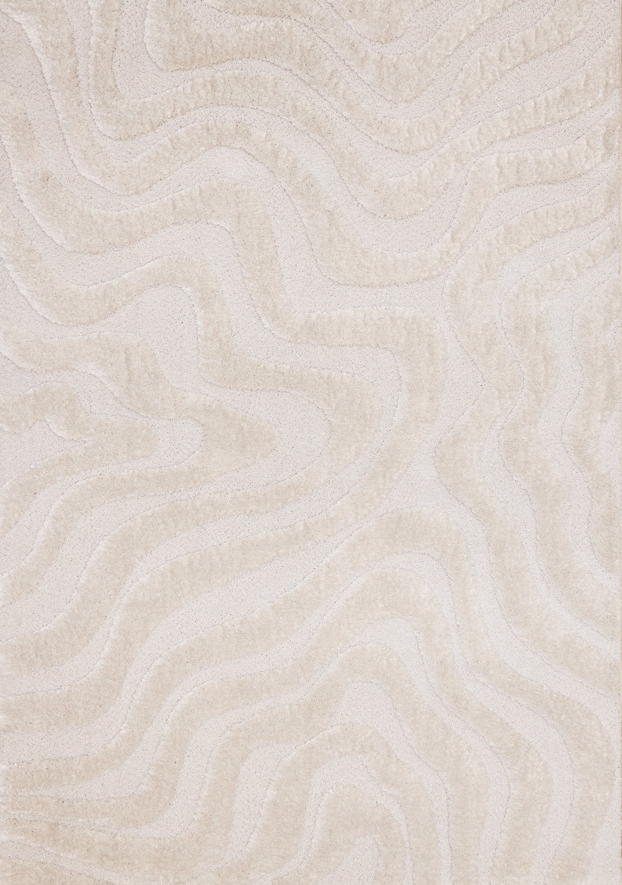 Luxe White Curvy Lines Rug