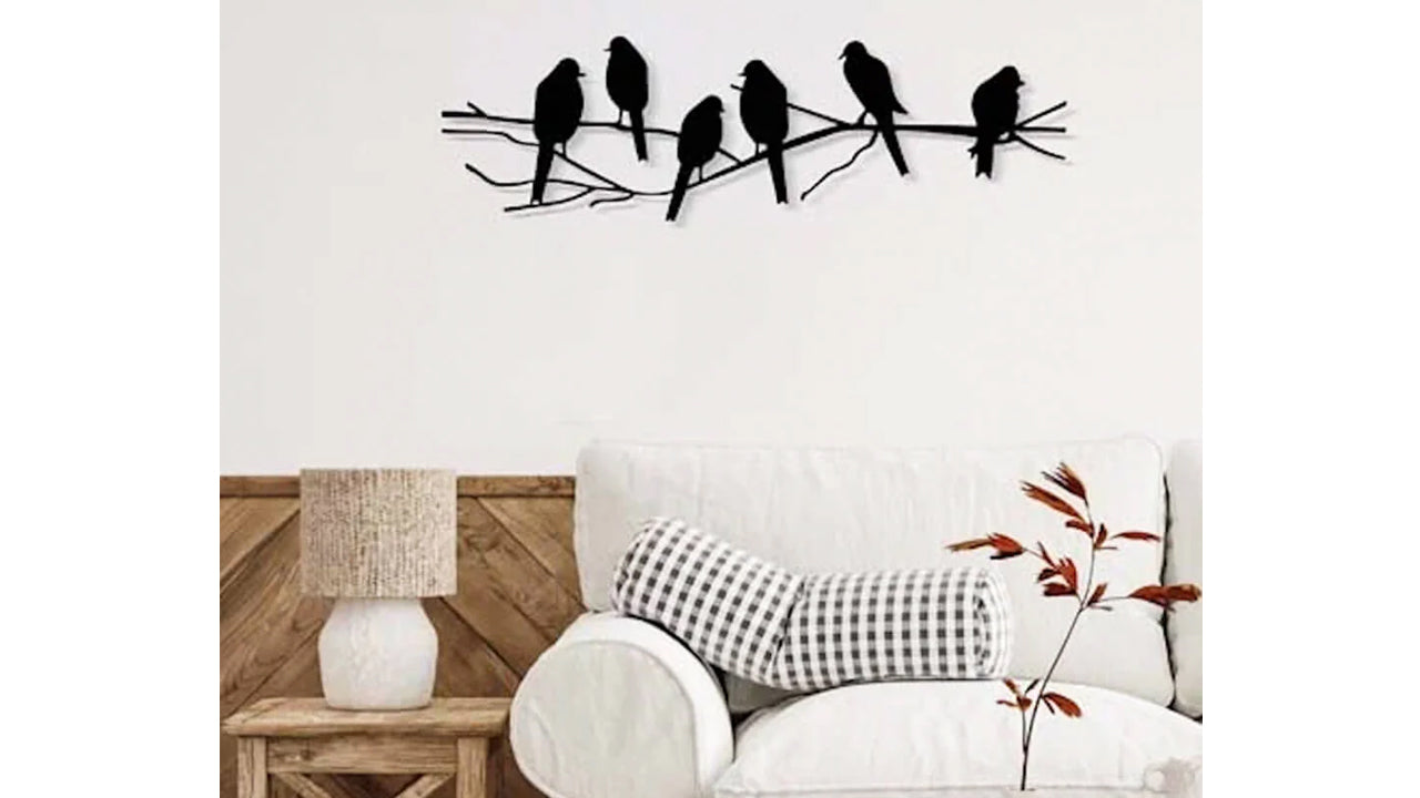 Birds on a Branch - Metal Wall Art