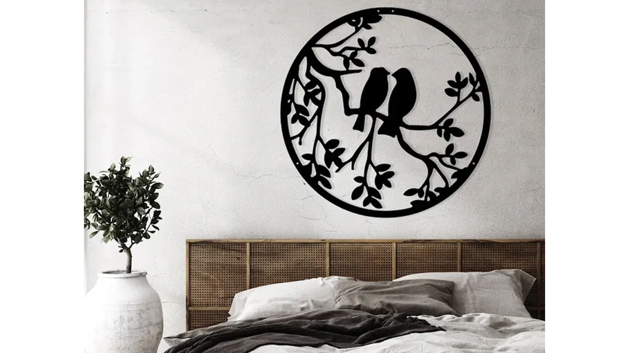 Love Birds - Metal Wall Art