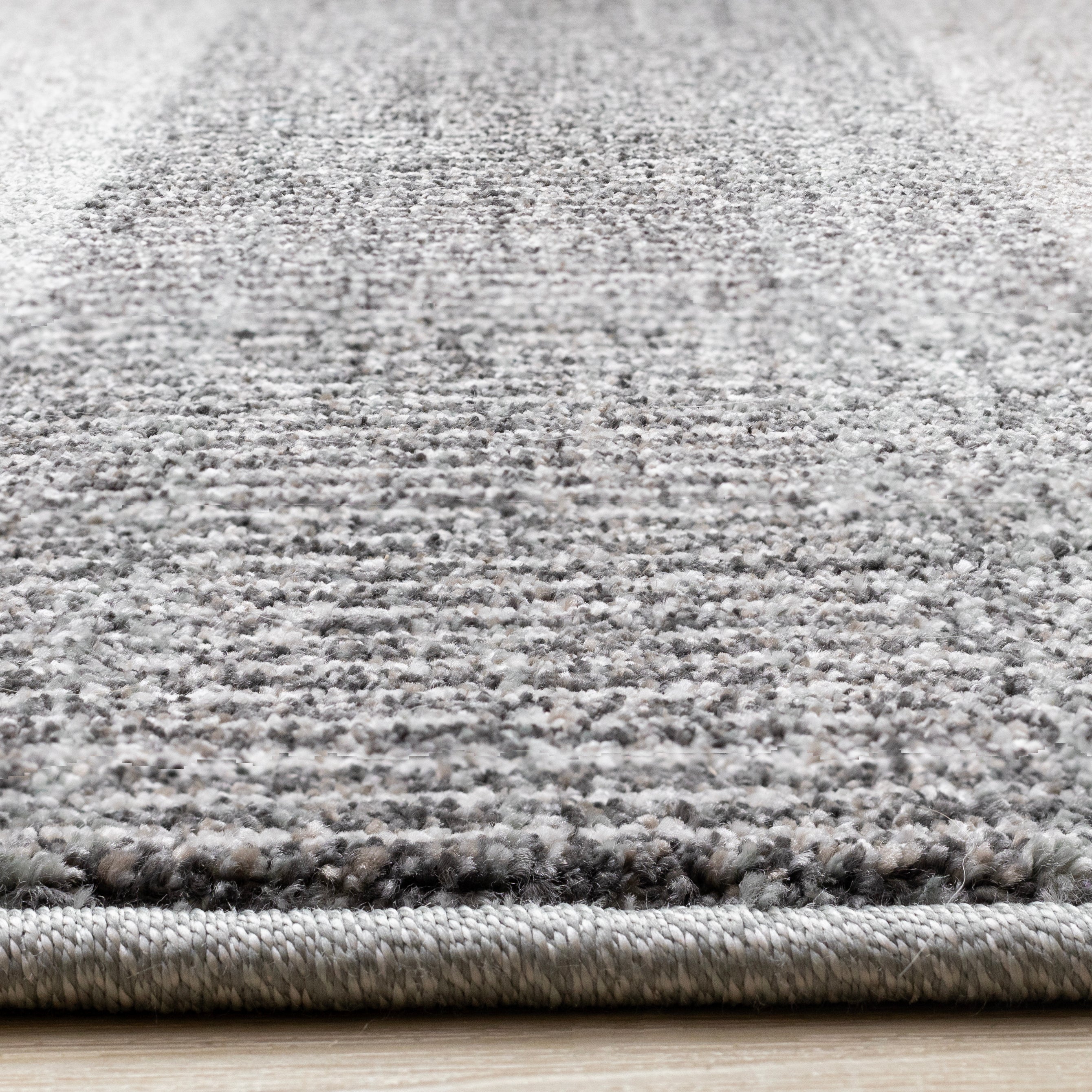 Mae Grey White Taupe Banded Pattern Rug