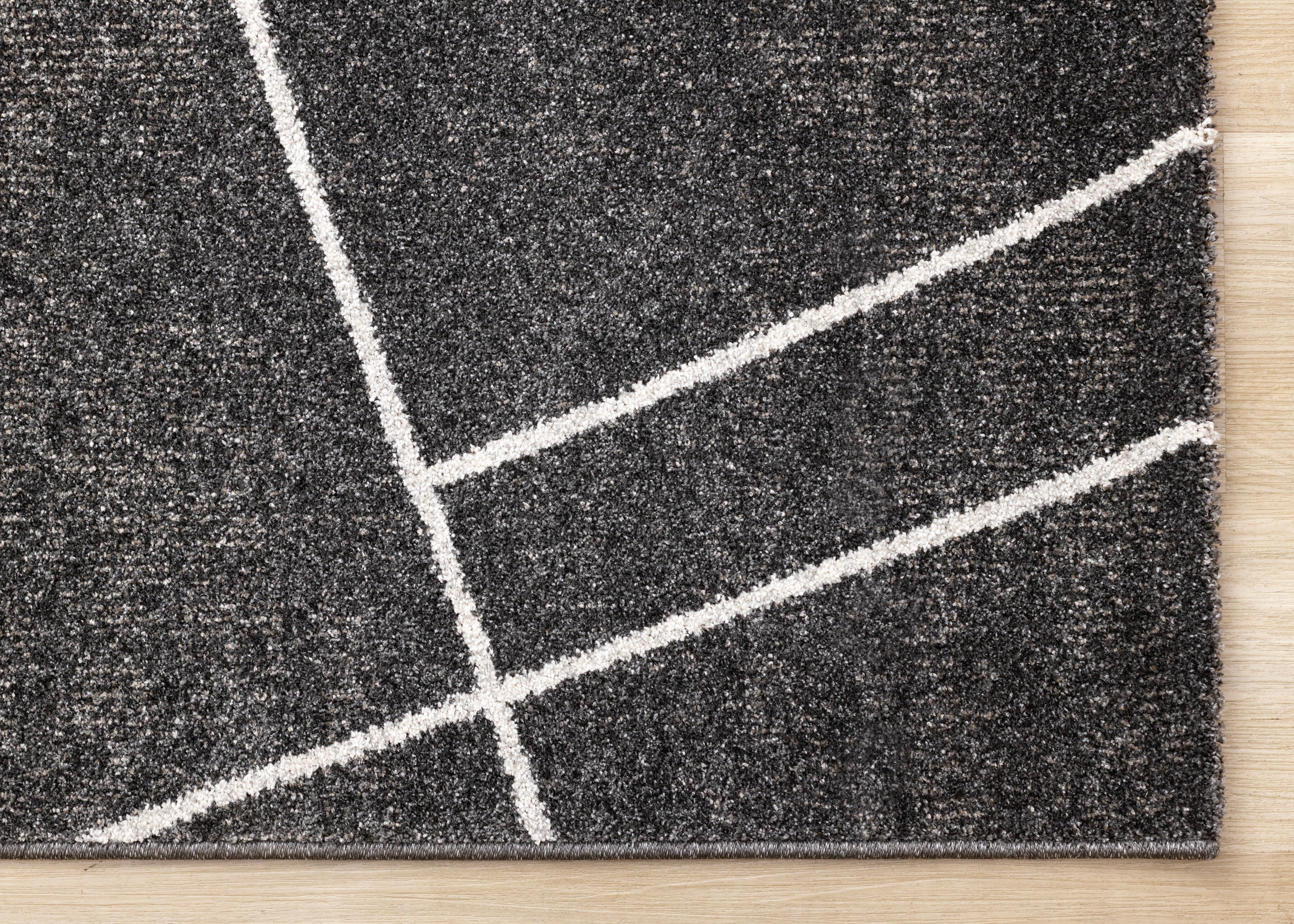 Mae Grey White Organic Line Design Rug