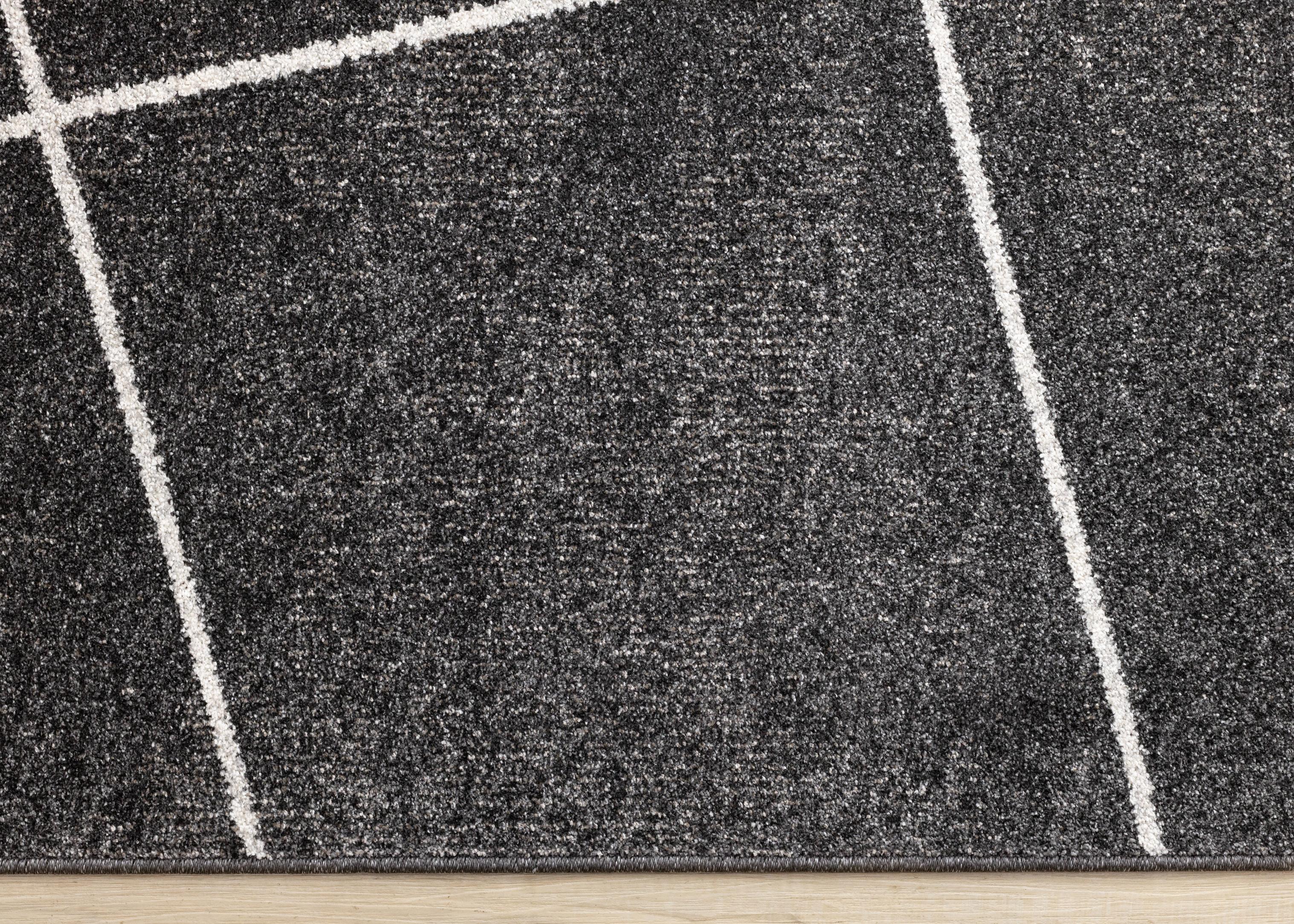 Mae Grey White Organic Line Design Rug