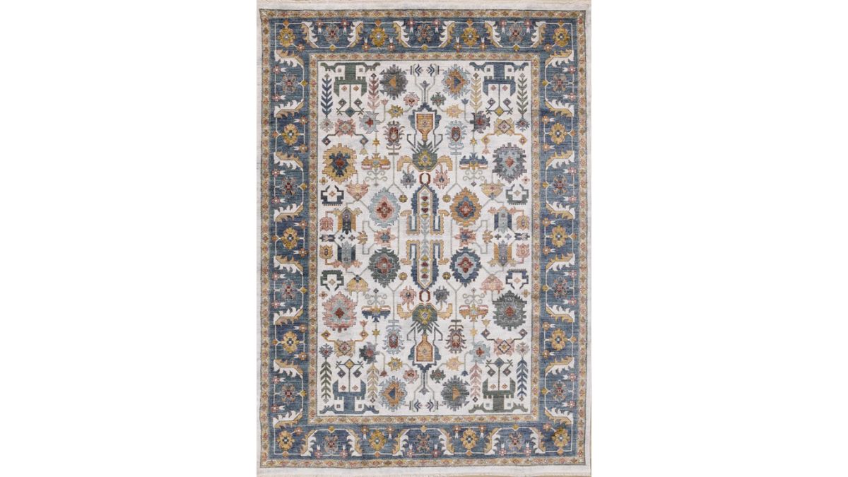 Marisa Cream Modern Tribal Inspired Border Rug