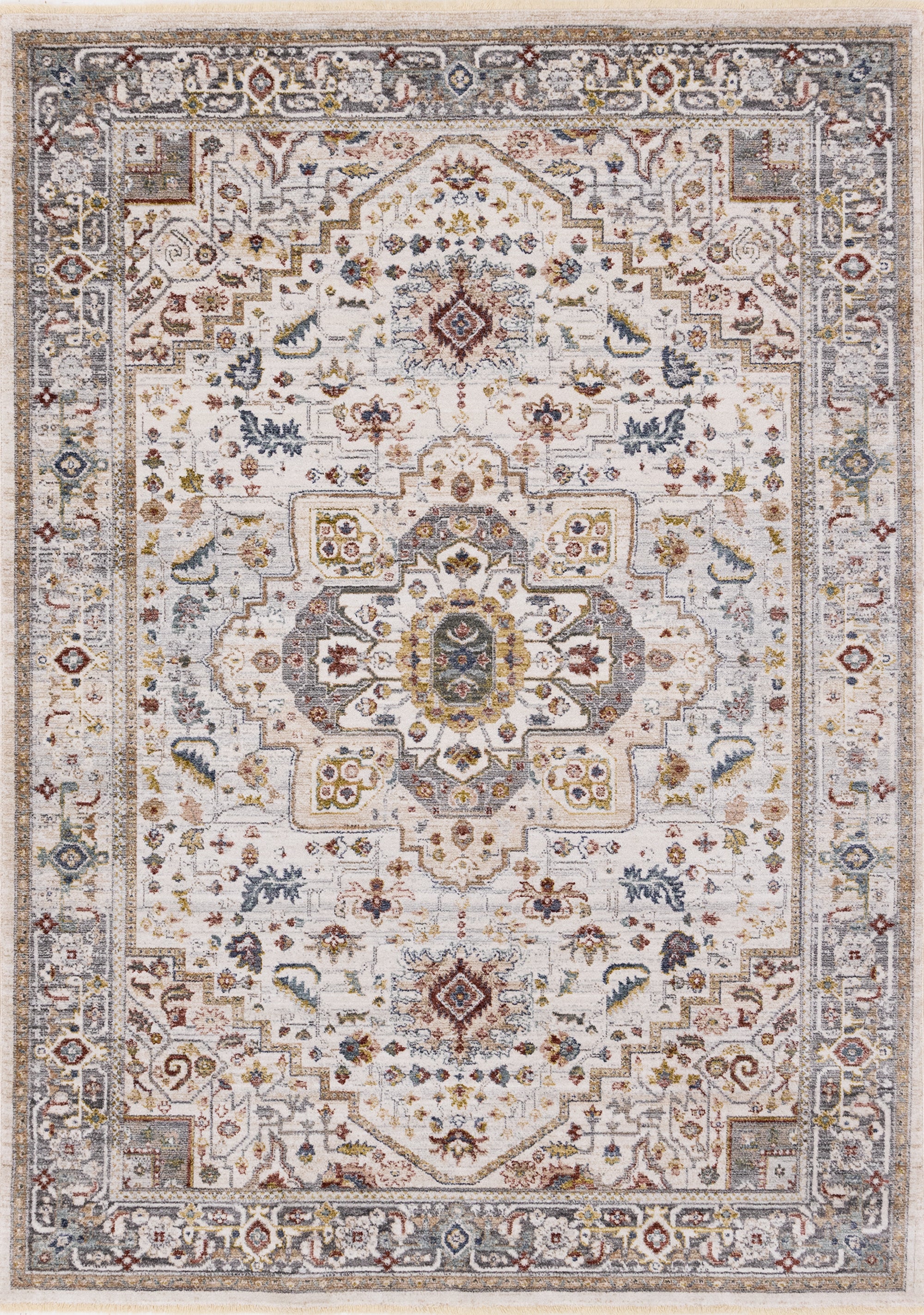 Marisa Cream Beige Floral Medallion Rug