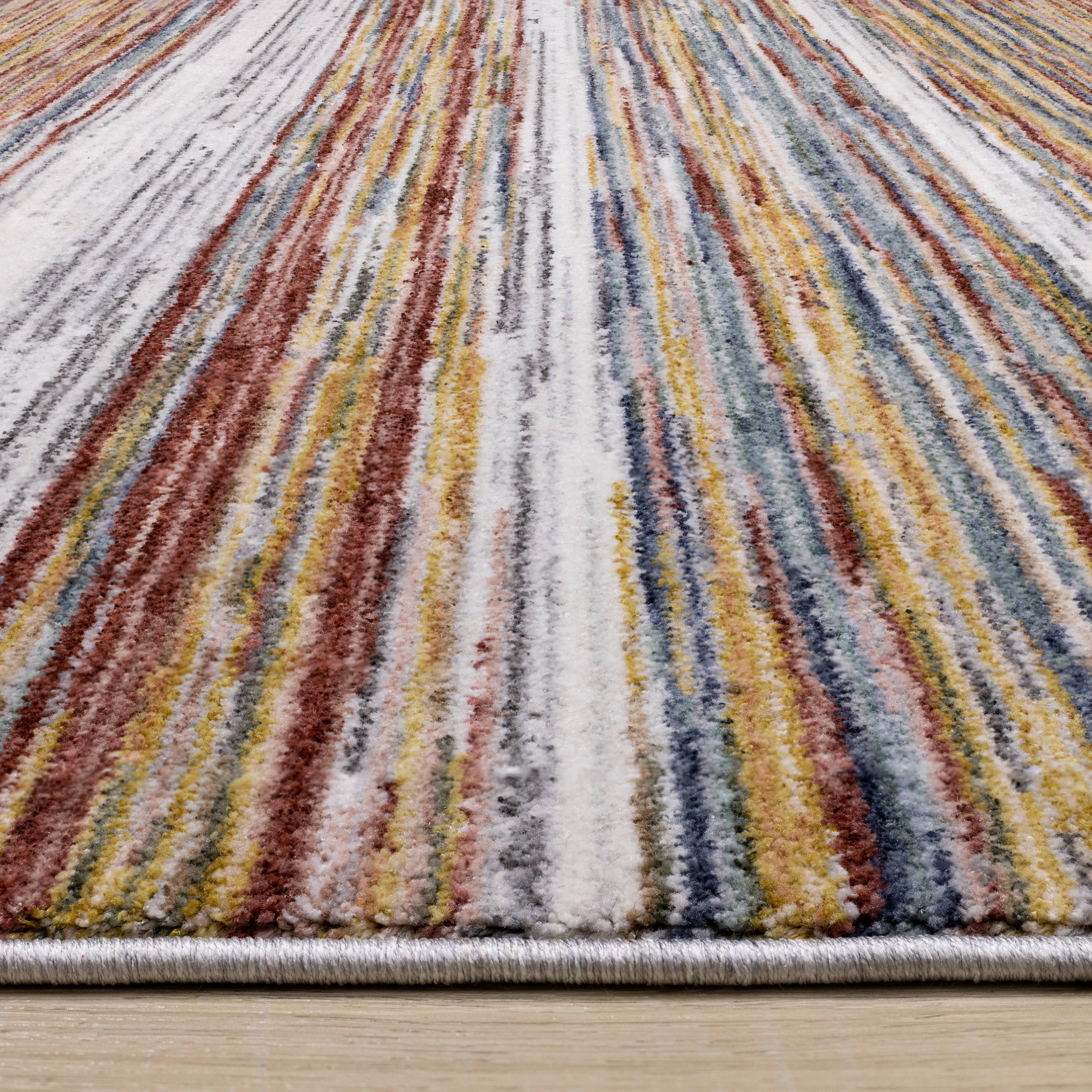 Marisa Multicolour Striped Plush Rug