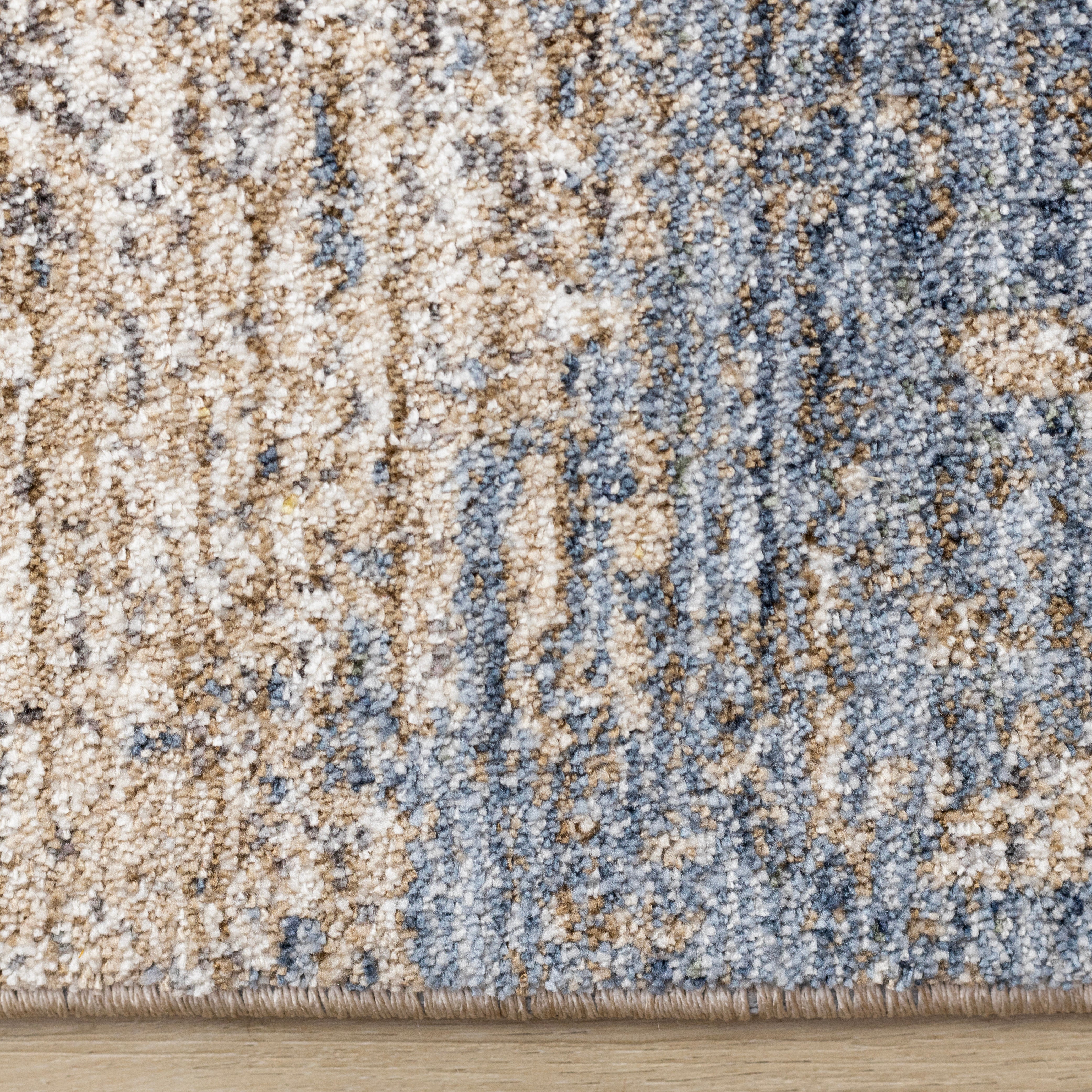 Marisa Blue Beige White Distressed Rug