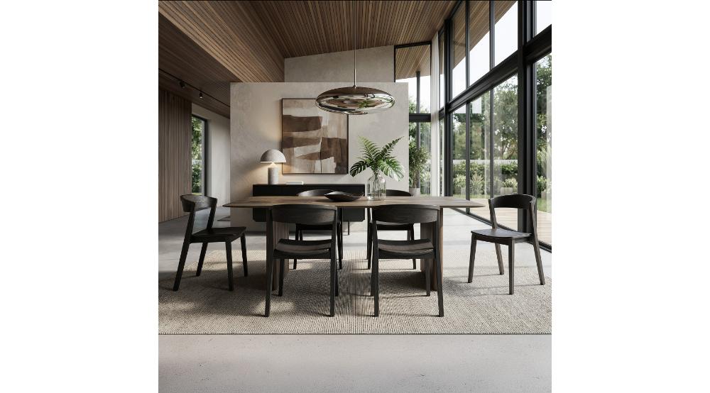 Bazul and Nicco 7pc Dining Set - Mocha Table and Mocha Chairs