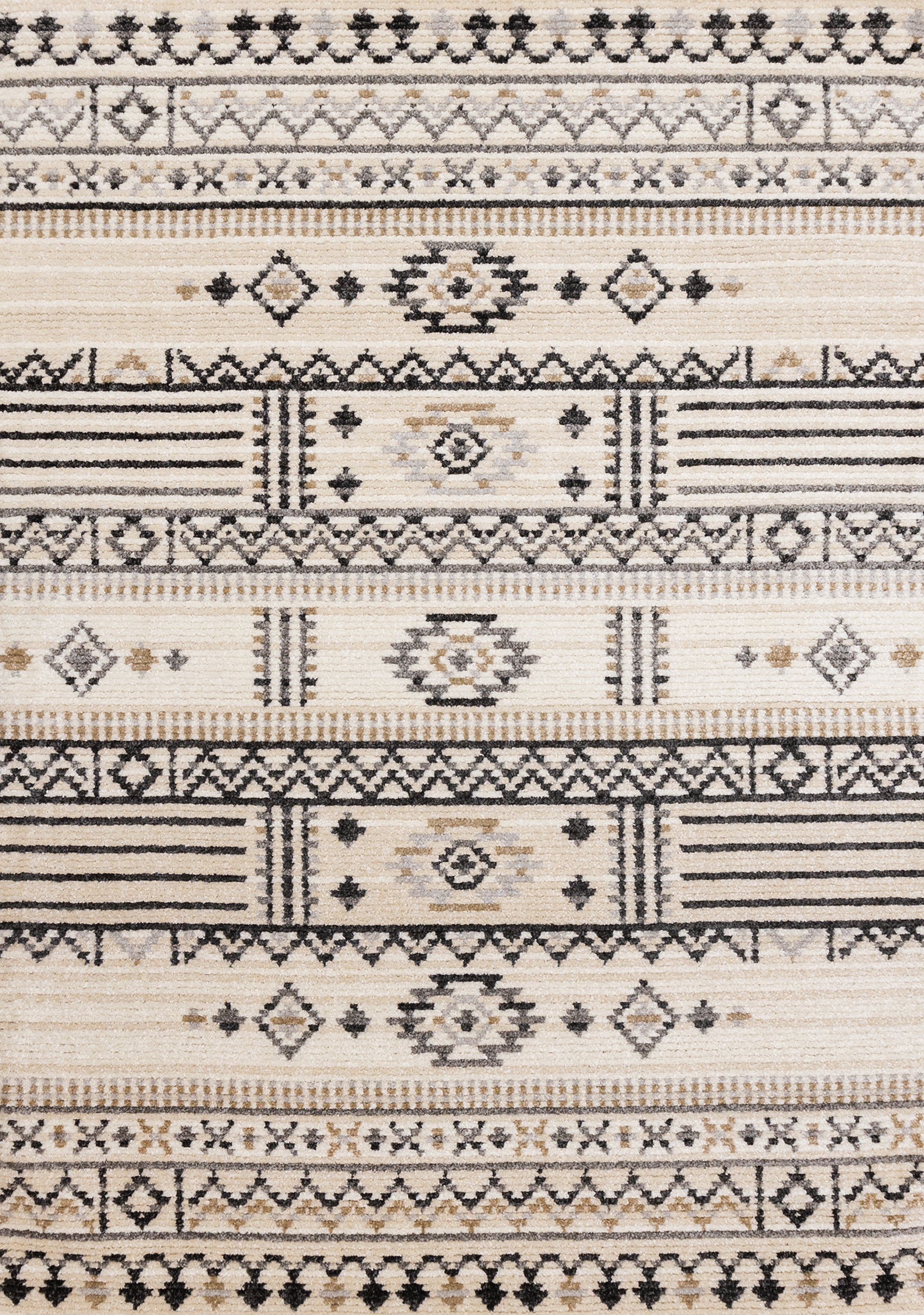 Nala Cream Grey Black Beige Southwestern Pattern Rug