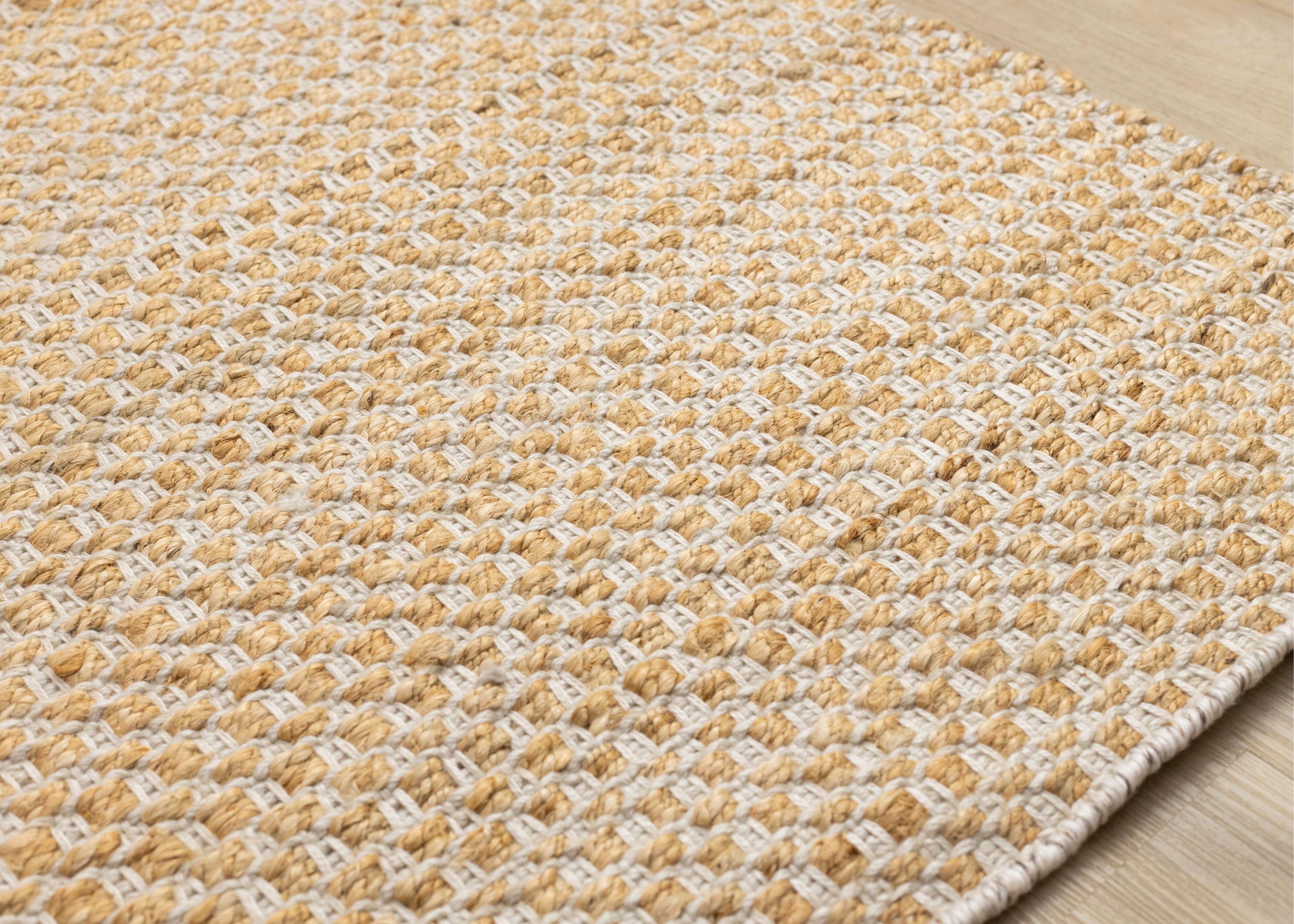 Naturals Light Oak Intricate Cream Weave Jute Rug