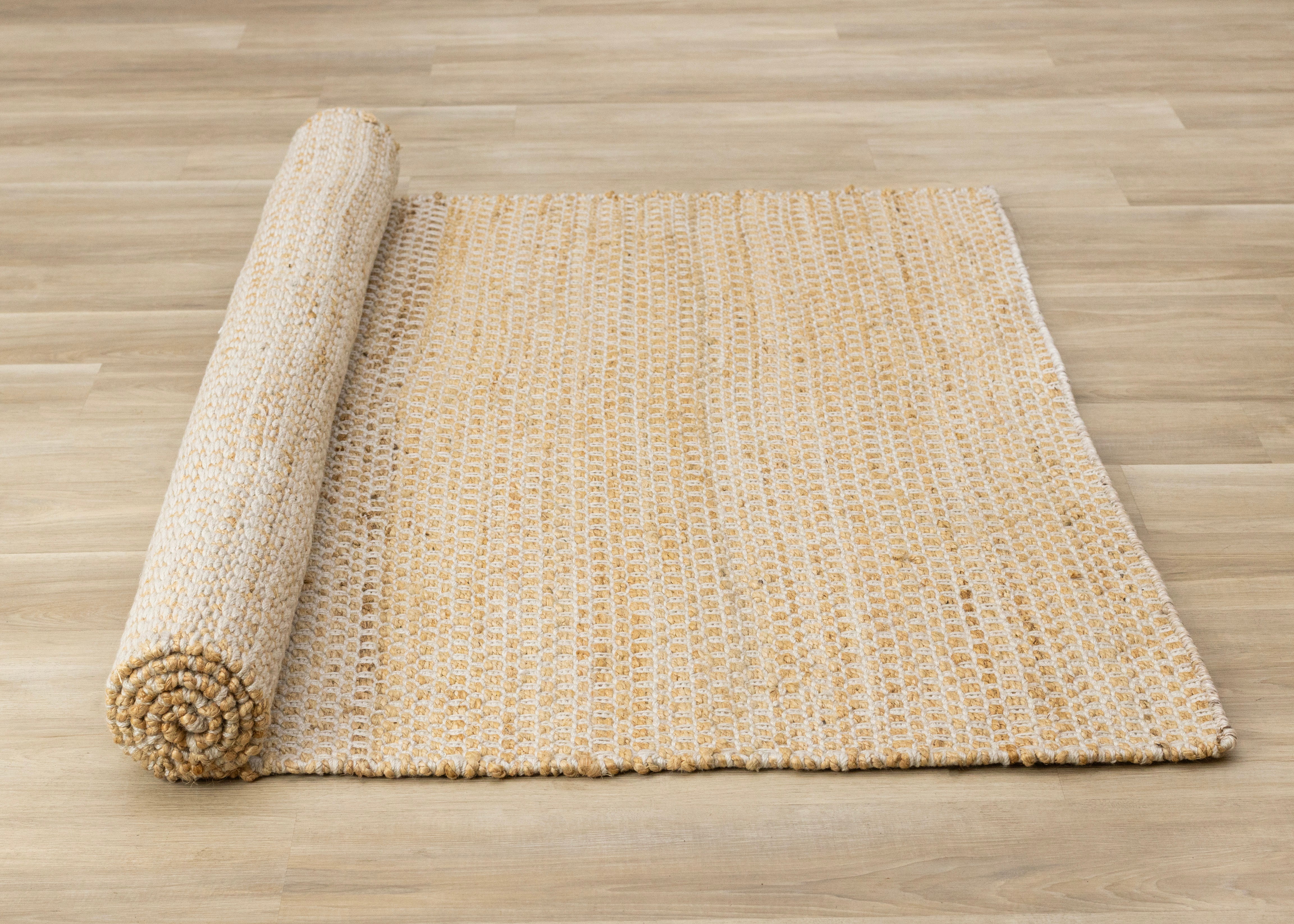 Naturals Light Oak Intricate Cream Weave Jute Rug