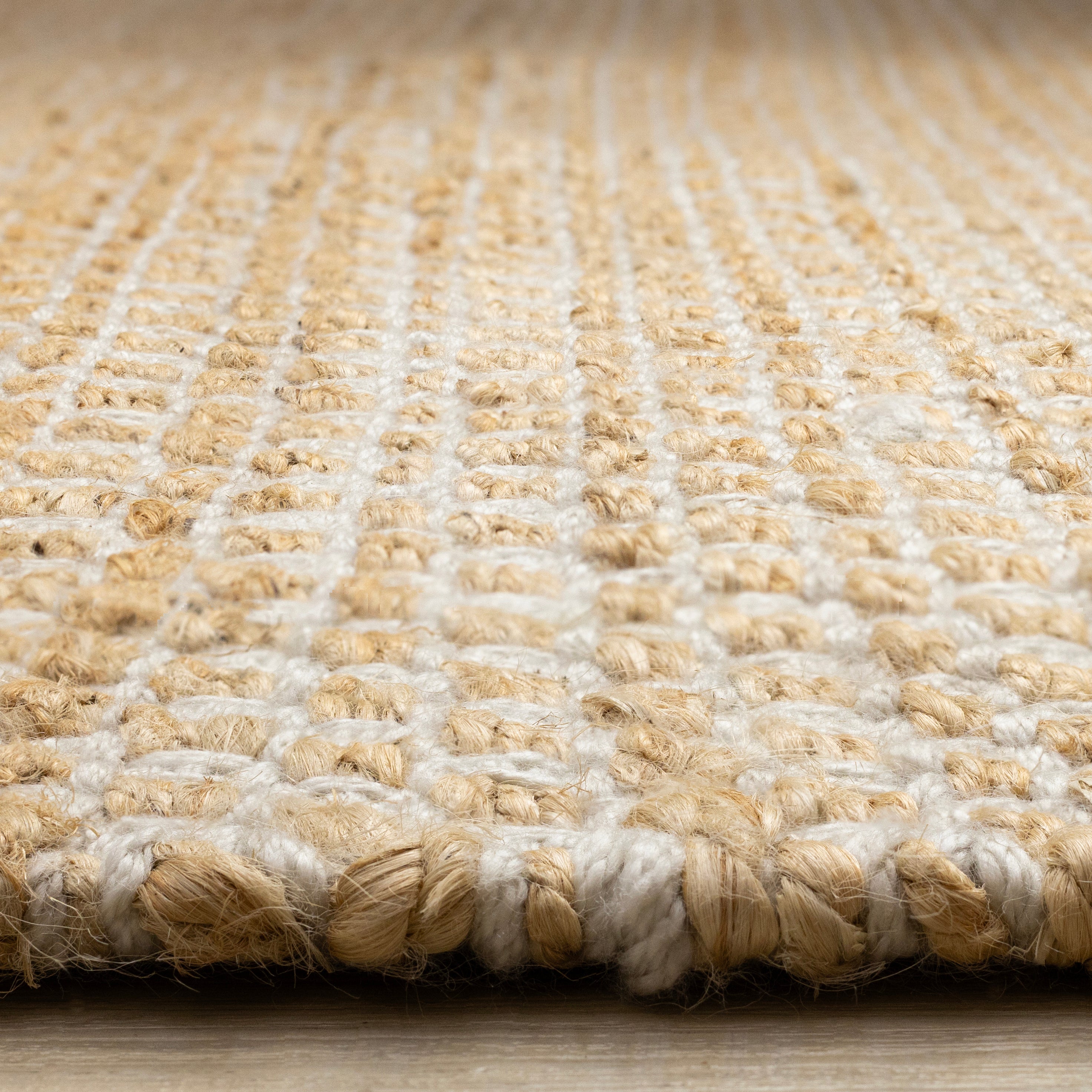 Naturals Light Oak Intricate Cream Weave Jute Rug