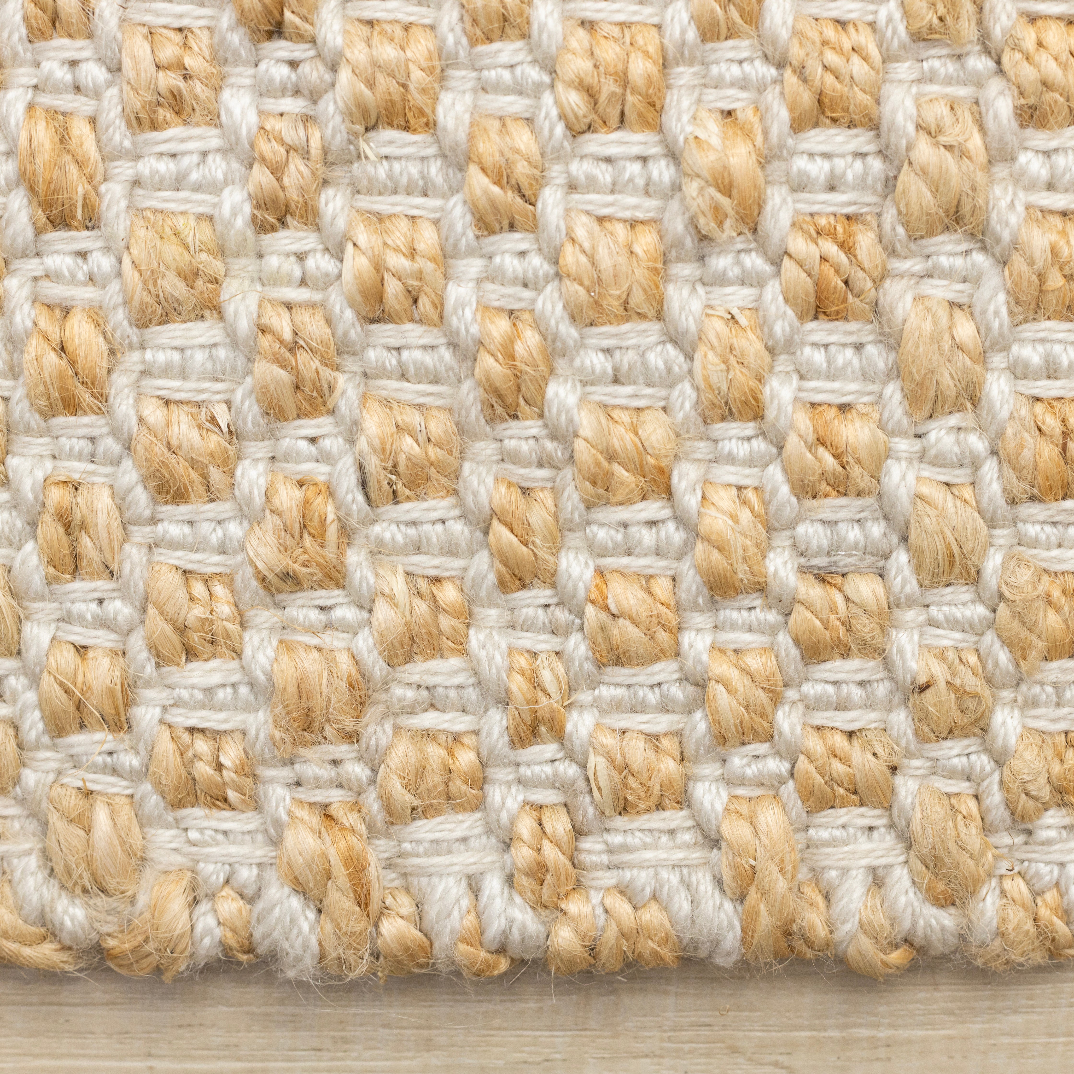 Naturals Light Oak Intricate Cream Weave Jute Rug