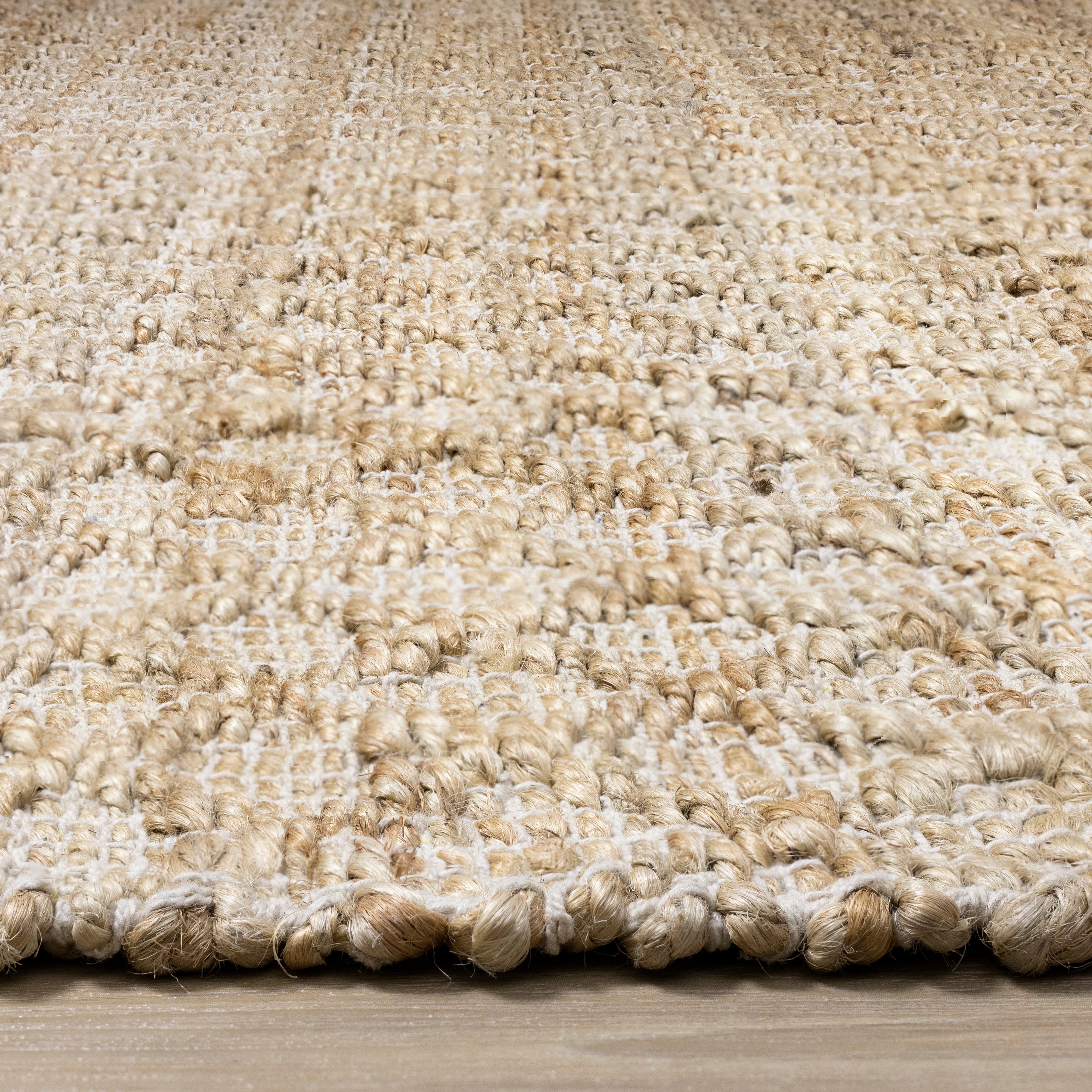 Naturals Light Oak Diamond Pattern Woven Jute Rug