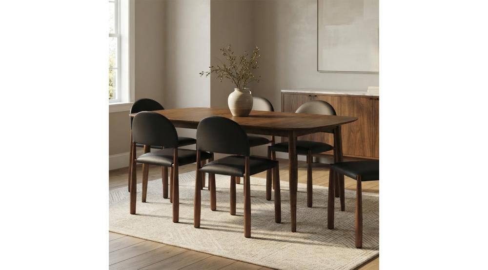 Phylon Dining Table with Extension, 63"-79" in Walnut