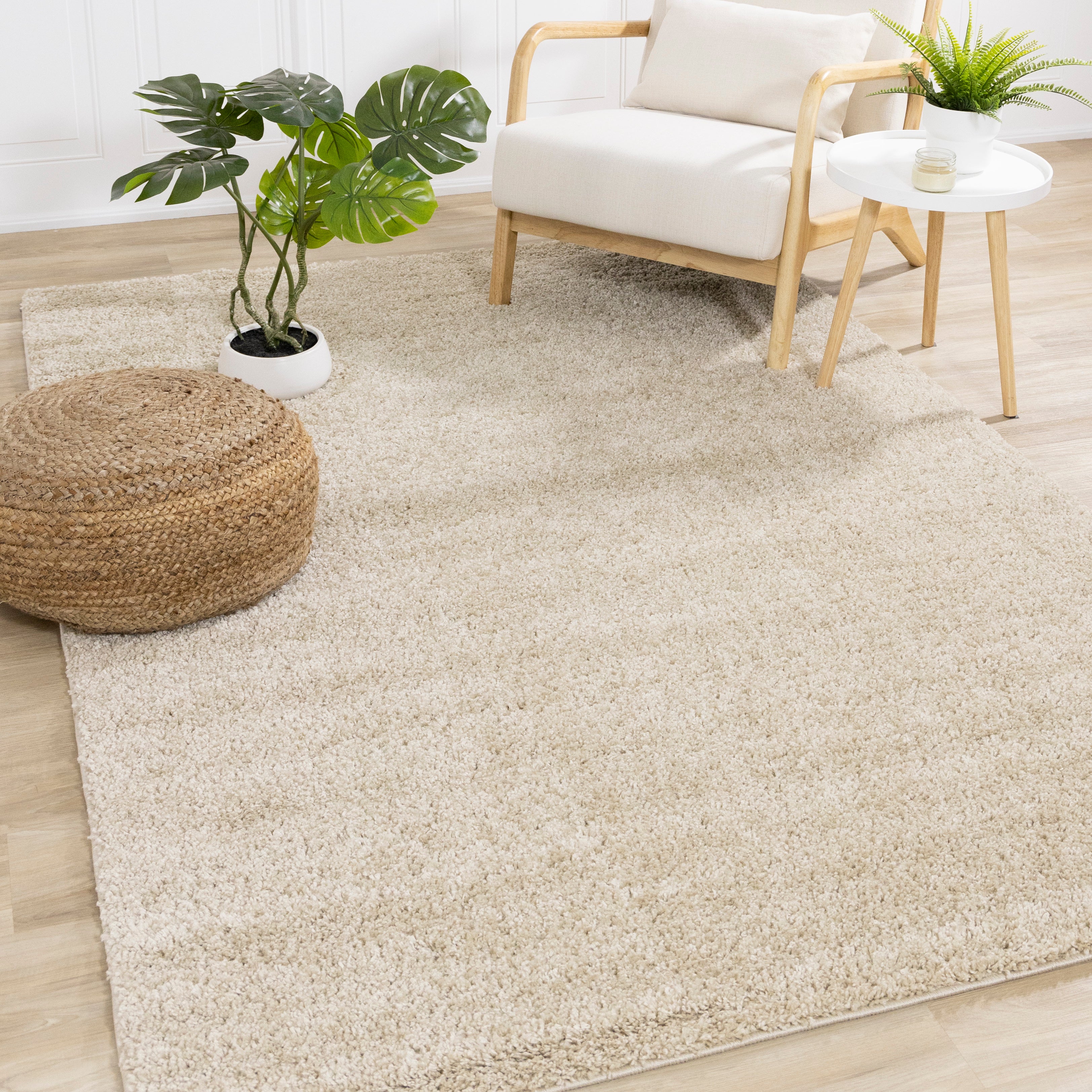 Pascal Beige Comfort Shag Rug Oval