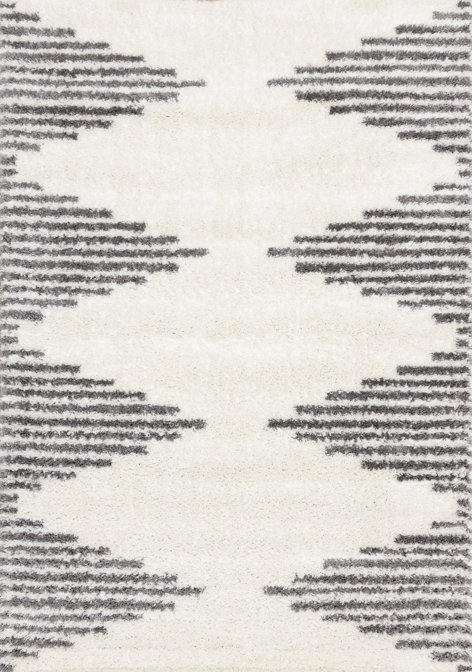 Pascal Cream Grey Inverted Diamond Pattern Rug