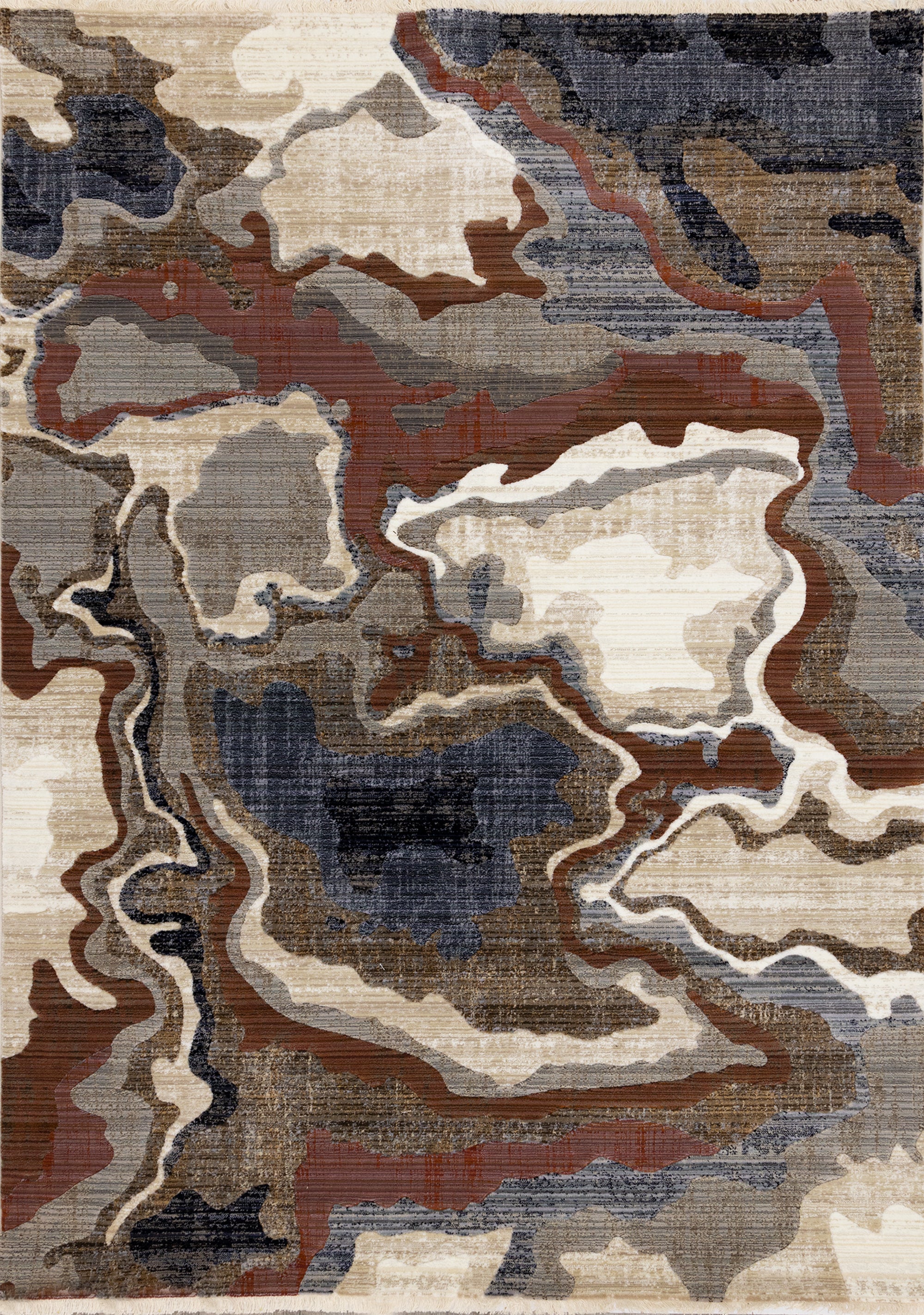 Samira Beige Brown Blue Acrylic Pour Rug