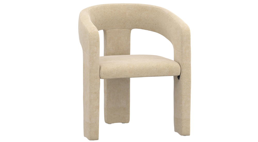 Seaton and Amara 5pc Dining Set - Walnut and Travertine Table and Beige Chairs