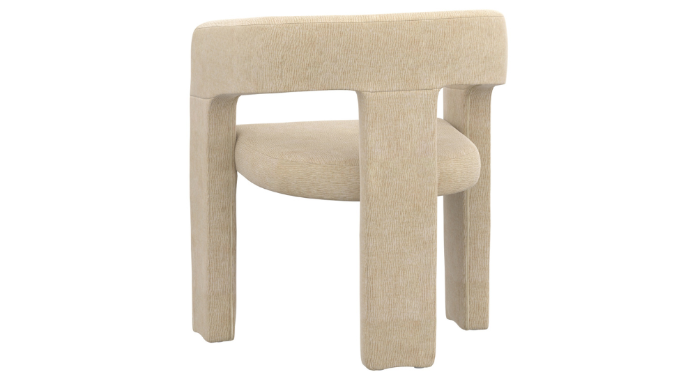 Seaton and Amara 5pc Dining Set - Walnut and Travertine Table and Beige Chairs